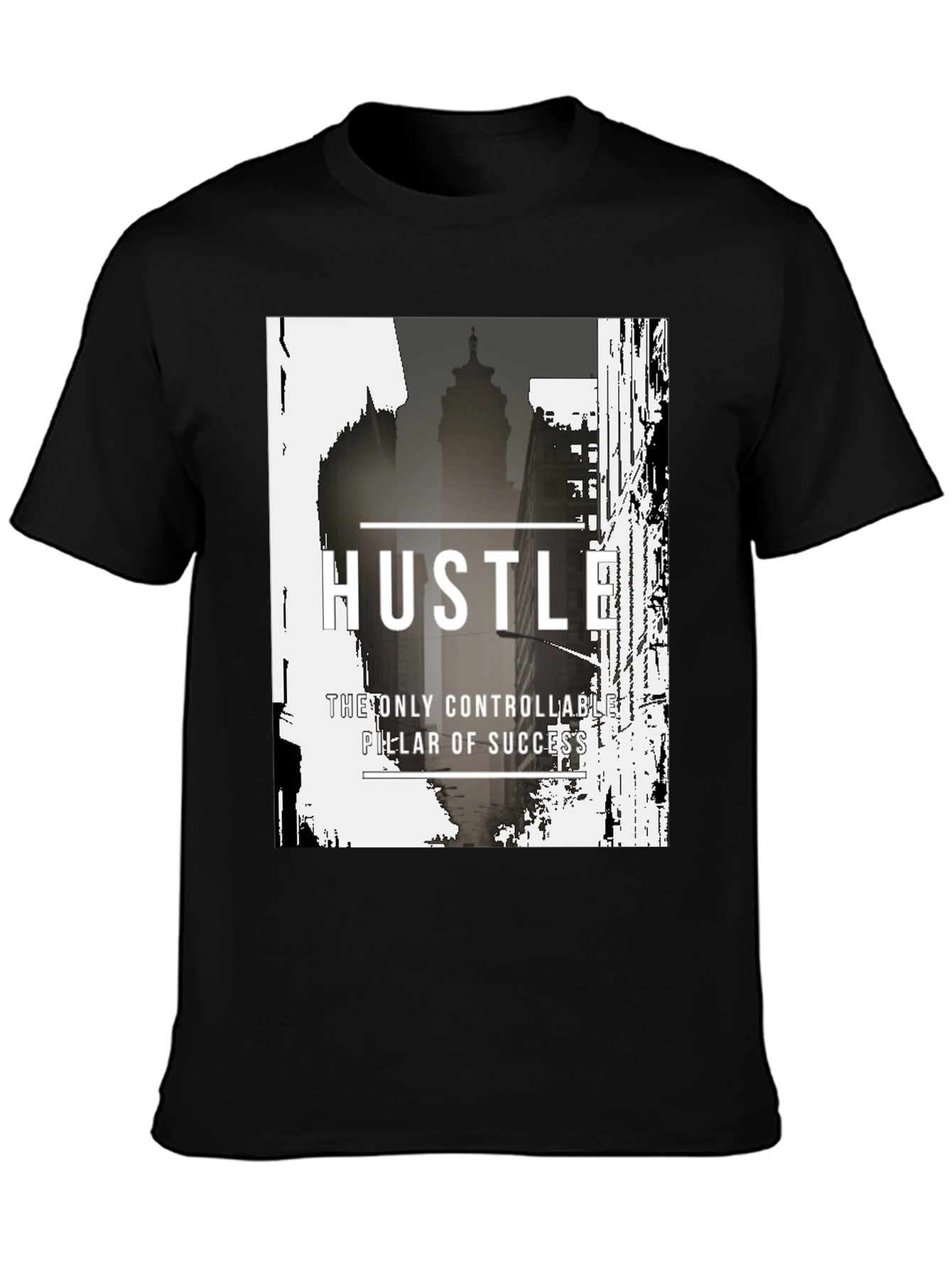 Hustle Black Graphic Tee - Mens Urban Fashion
