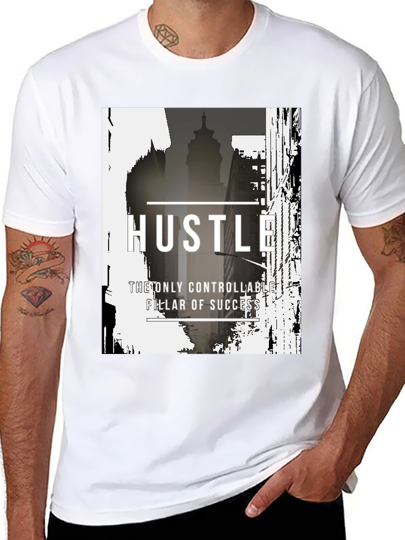 Hustle Black Graphic Tee - Mens Urban Fashion
