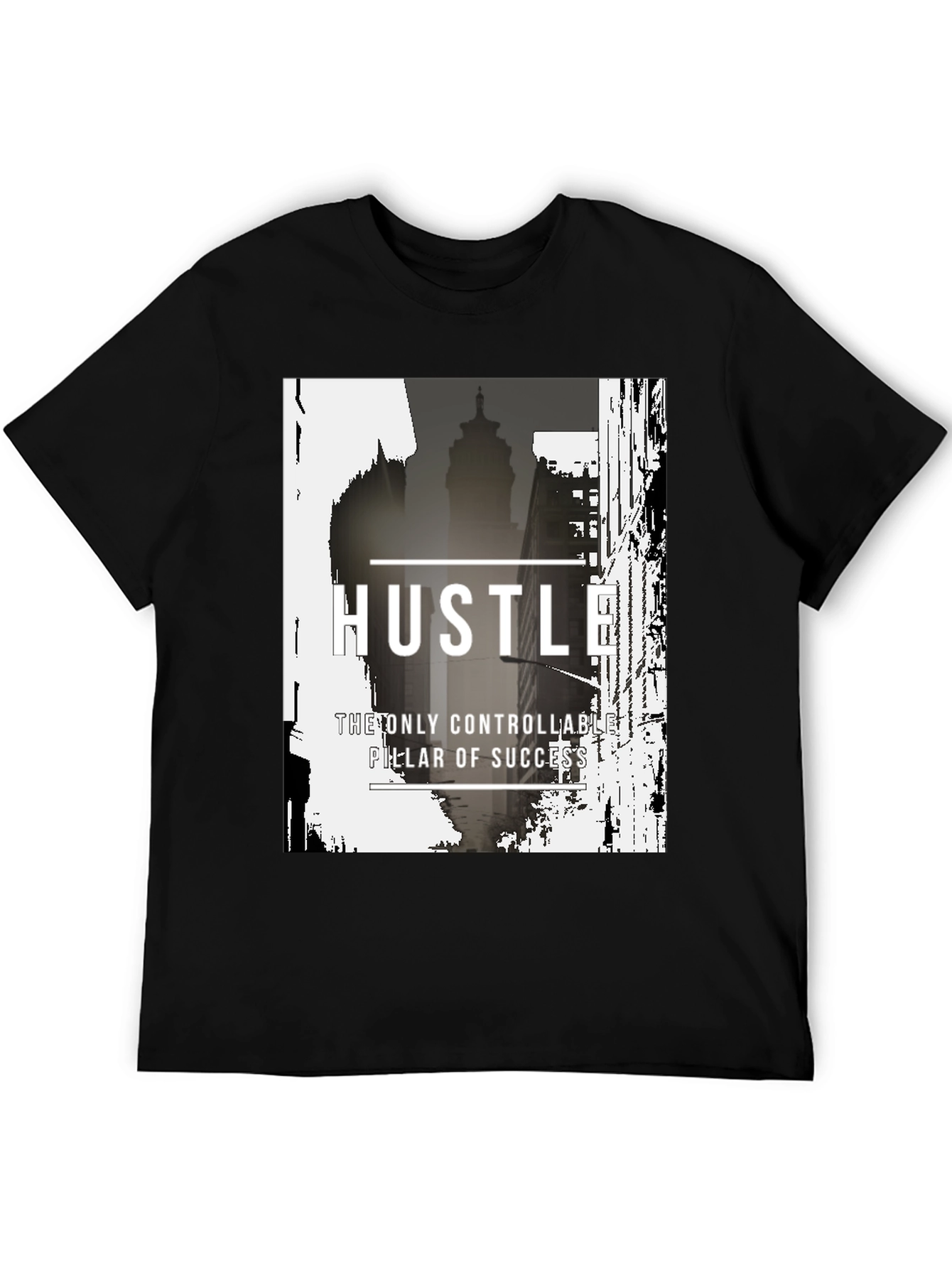 Hustle Black Graphic Tee - Mens Urban Fashion