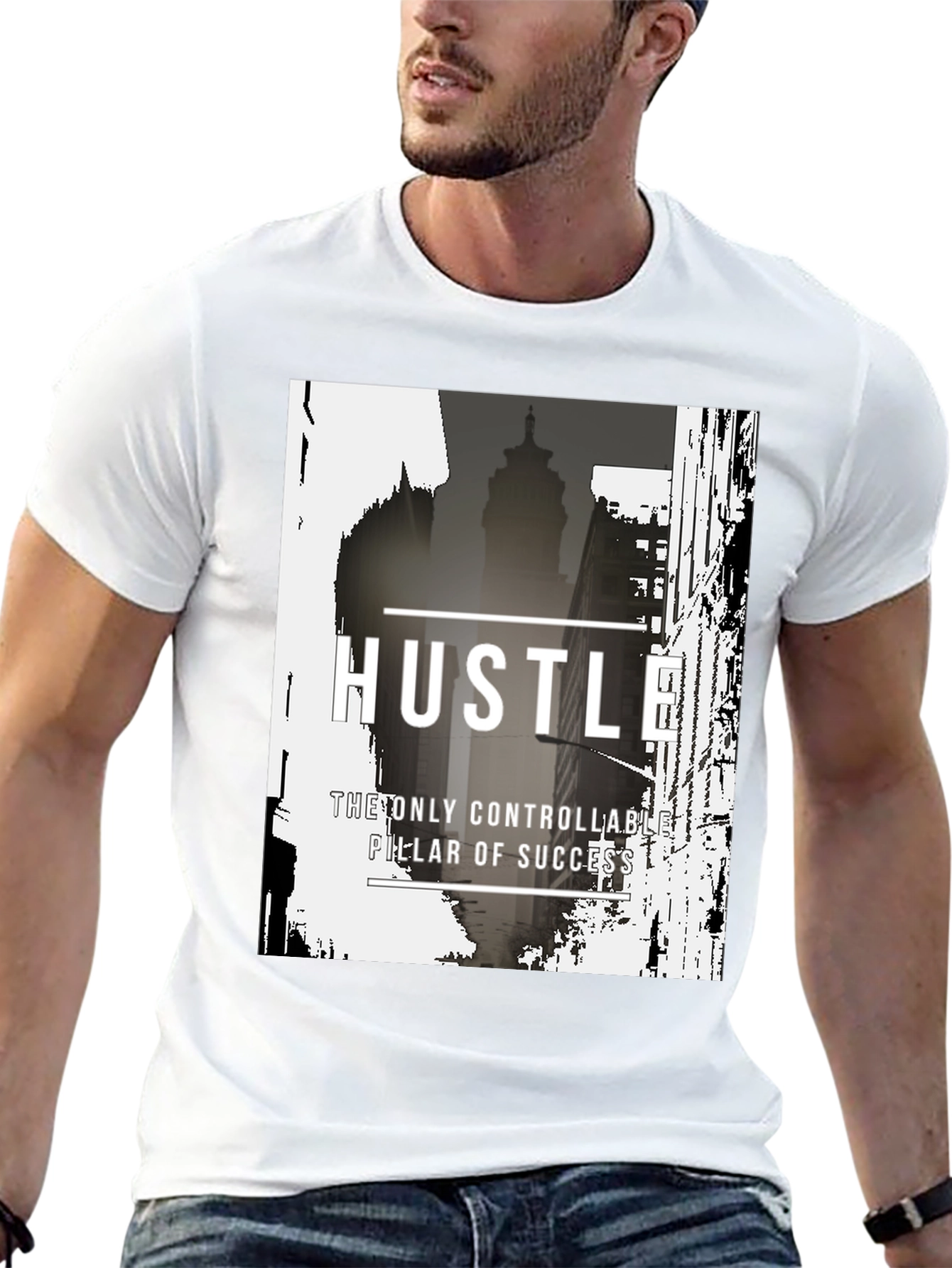 Hustle Black Graphic Tee - Mens Urban Fashion