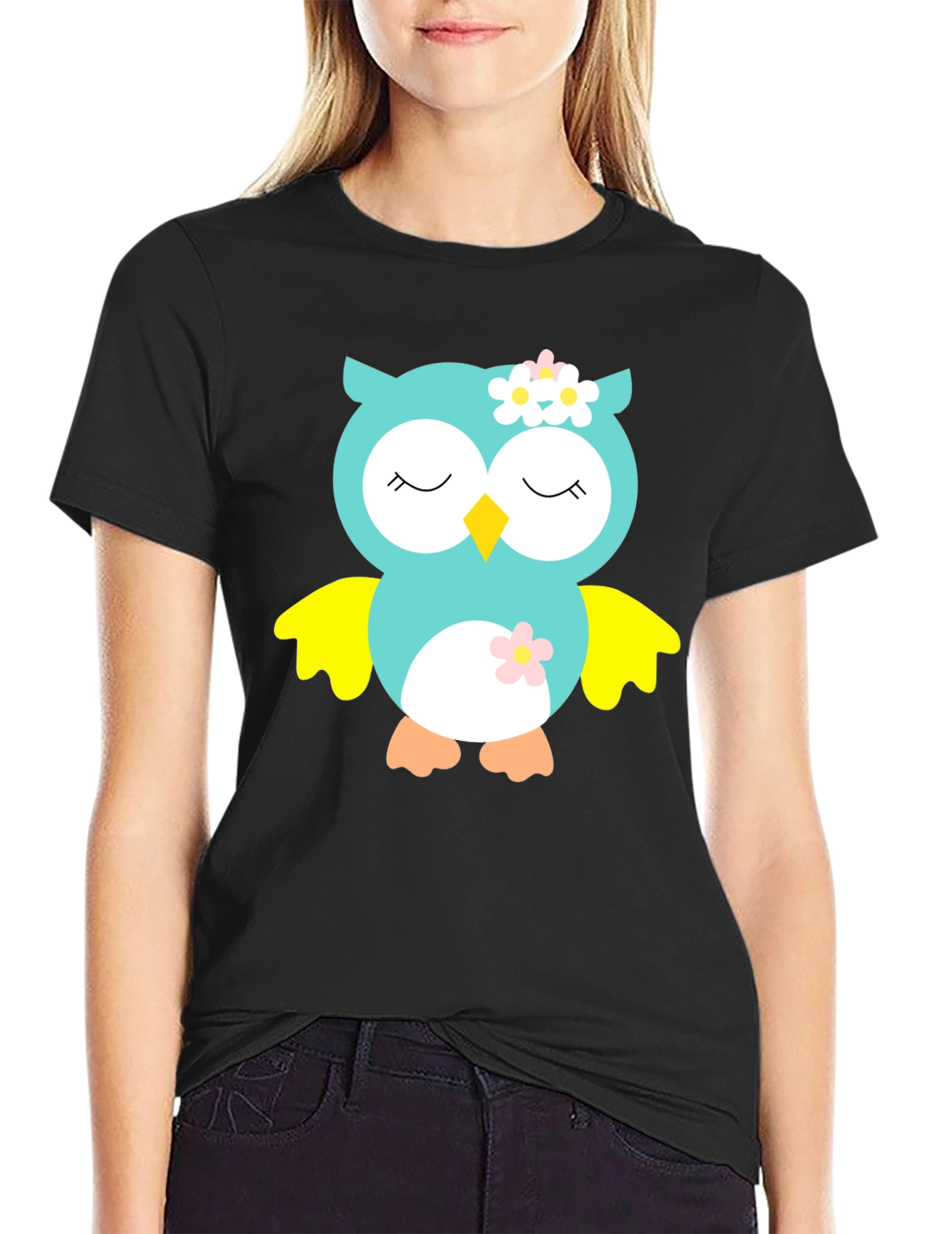 Owl Graphic Tee - Cute Cartoon Animal T-Shirt