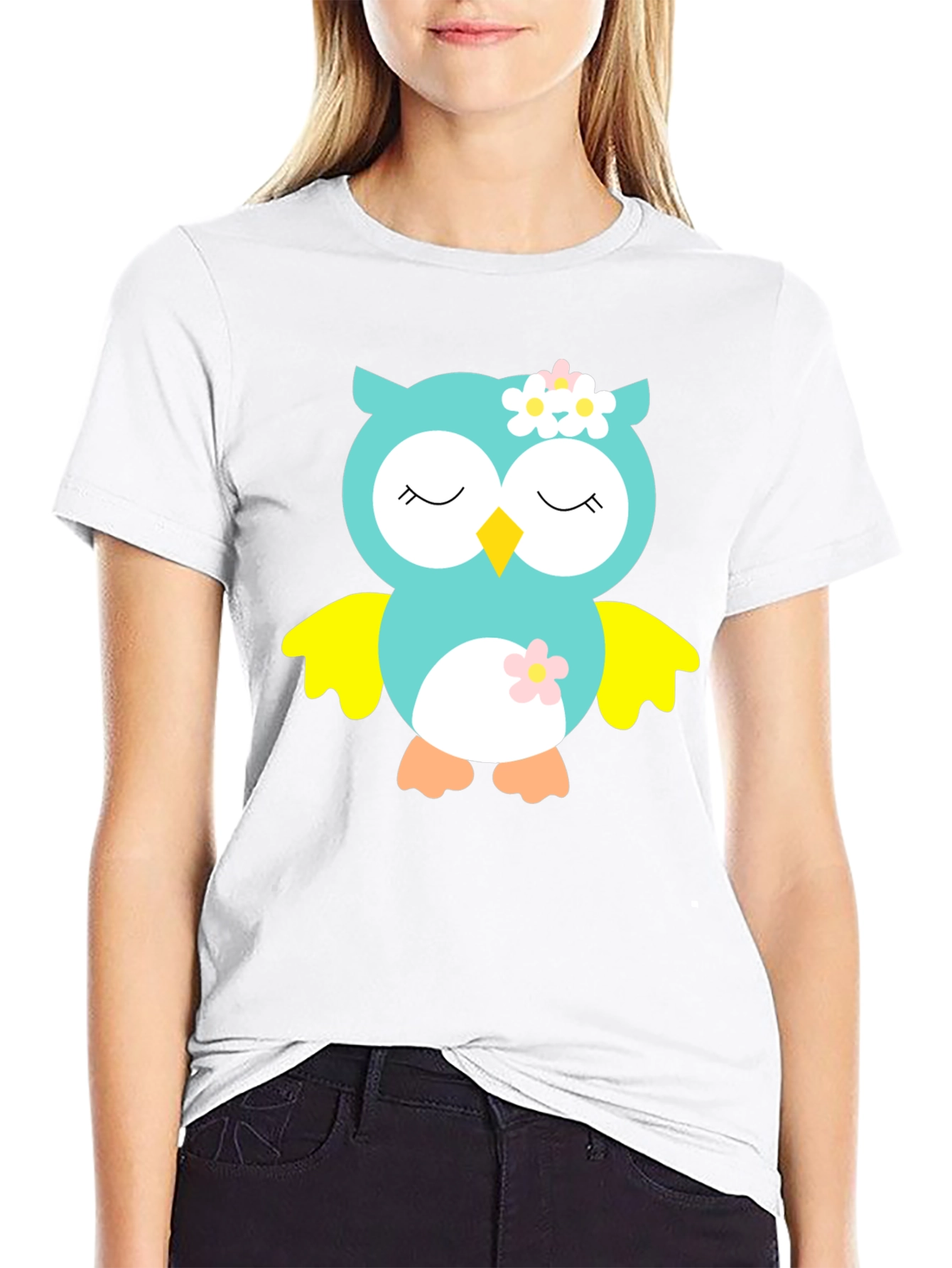 Owl Graphic Tee - Cute Cartoon Animal T-Shirt