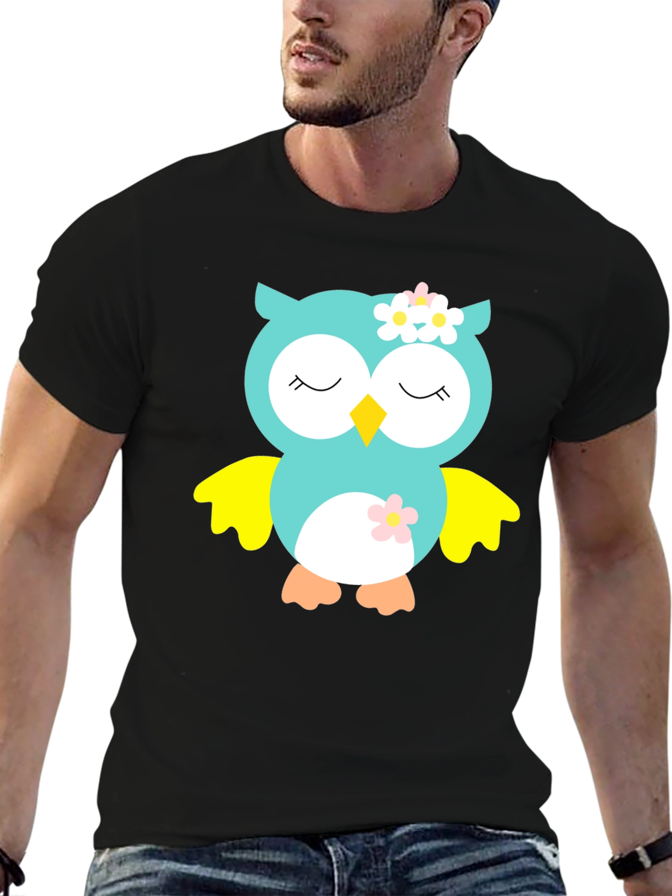 Owl Graphic Tee - Cute Cartoon Animal T-Shirt