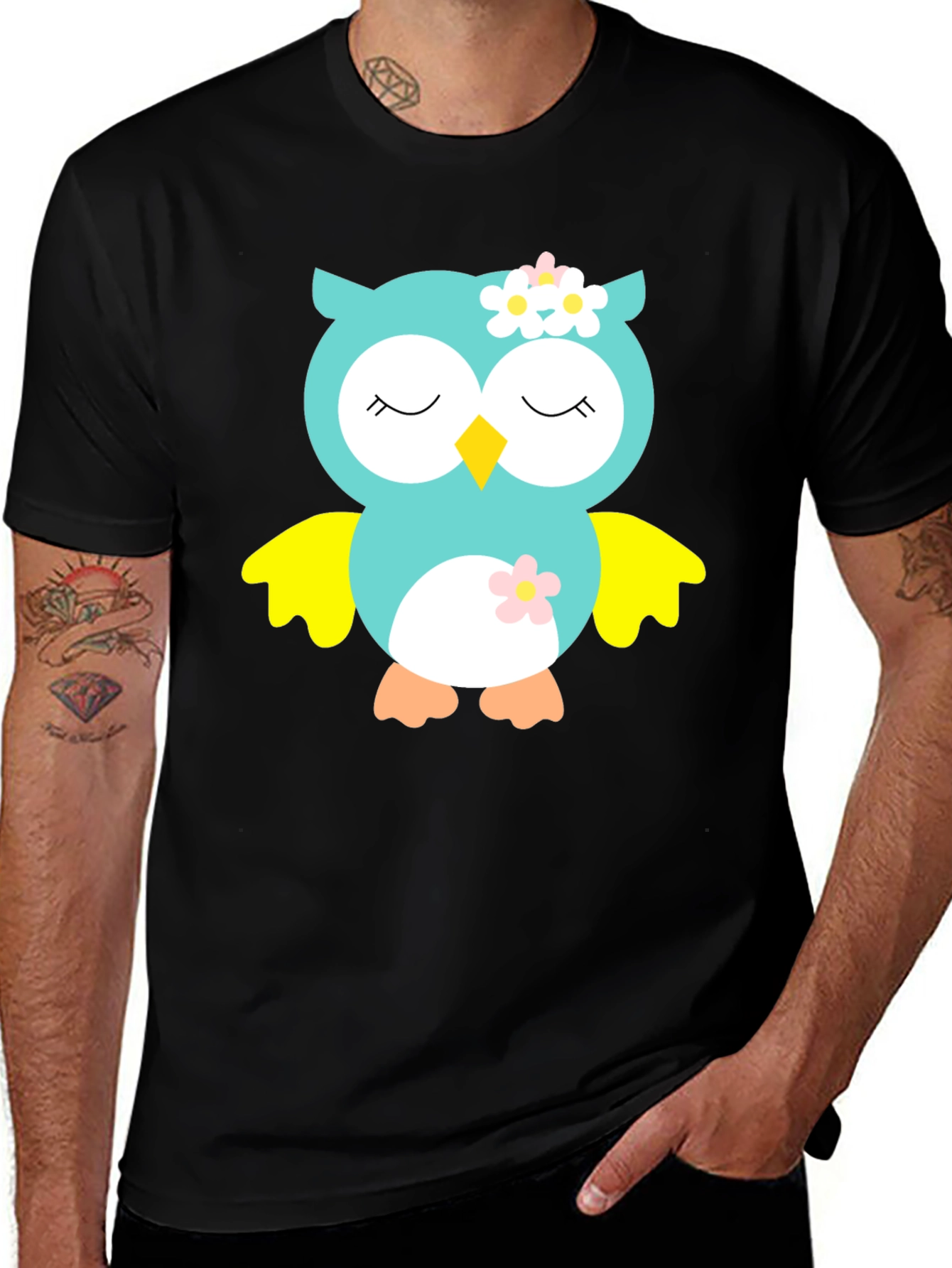 Owl Graphic Tee - Cute Cartoon Animal T-Shirt