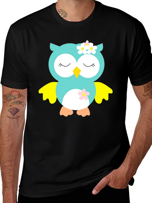 Owl Graphic Tee - Cute Cartoon Animal T-Shirt