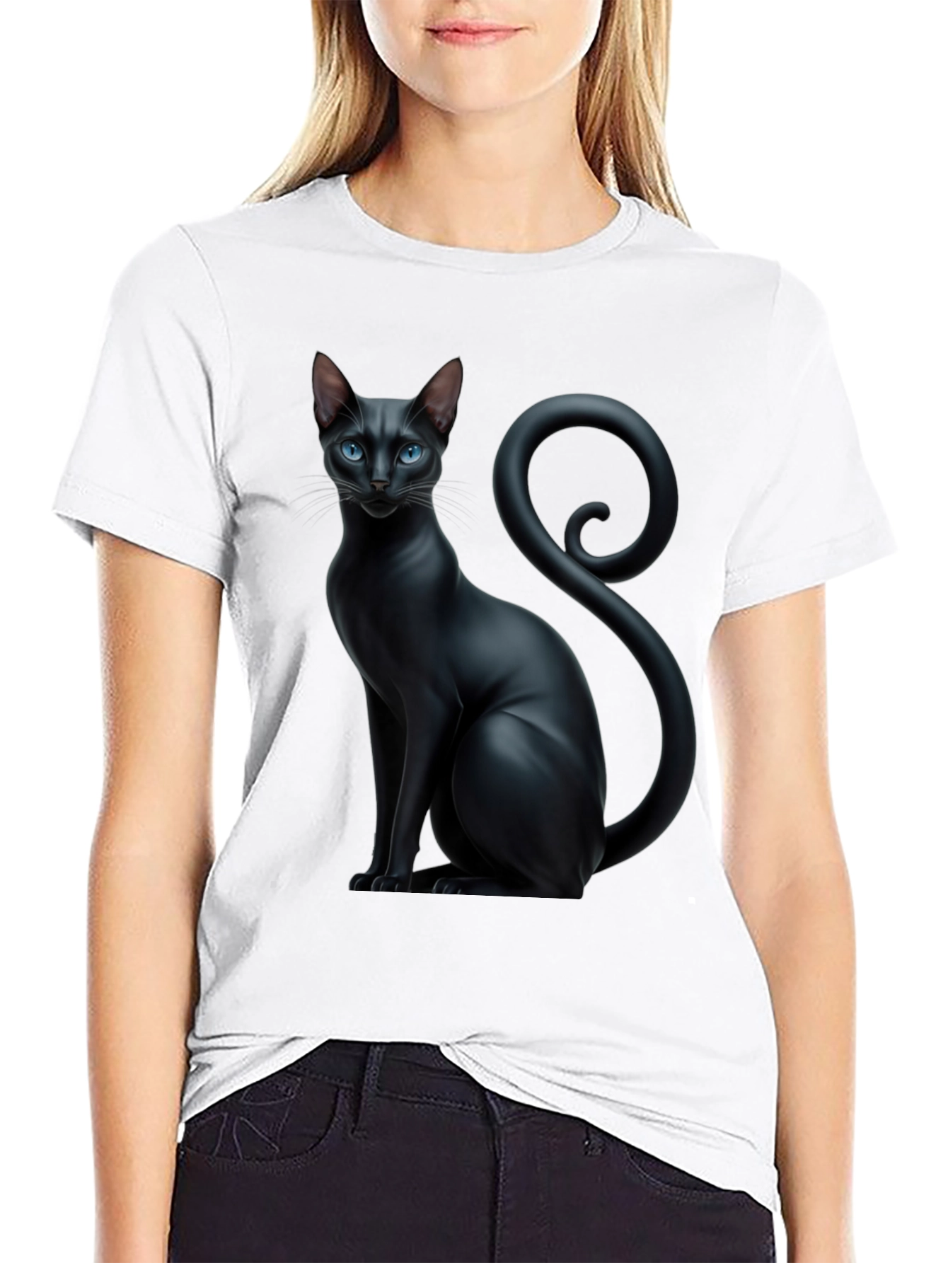 Black Cat Graphic Tee - Stylish Mens T-Shirt