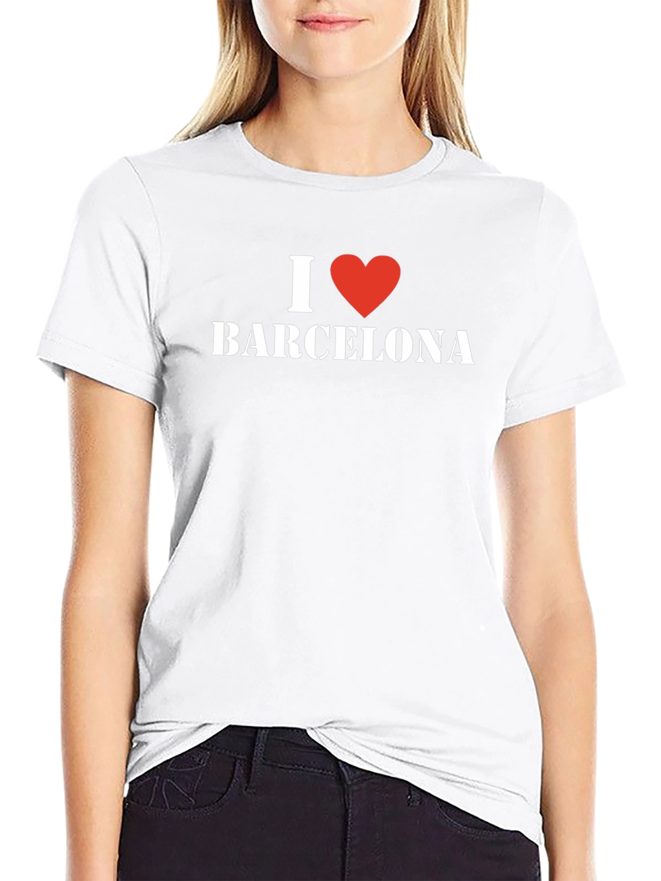 I Love Barcelona T-Shirt - Stylish Black Cotton Tee