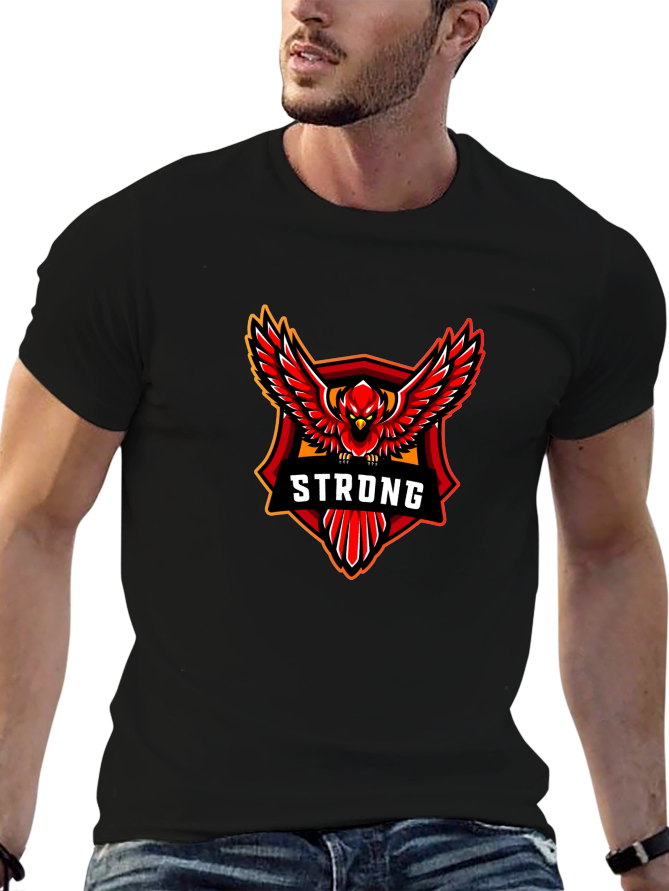 Strong Graphic Tee - Mens Black T-Shirt