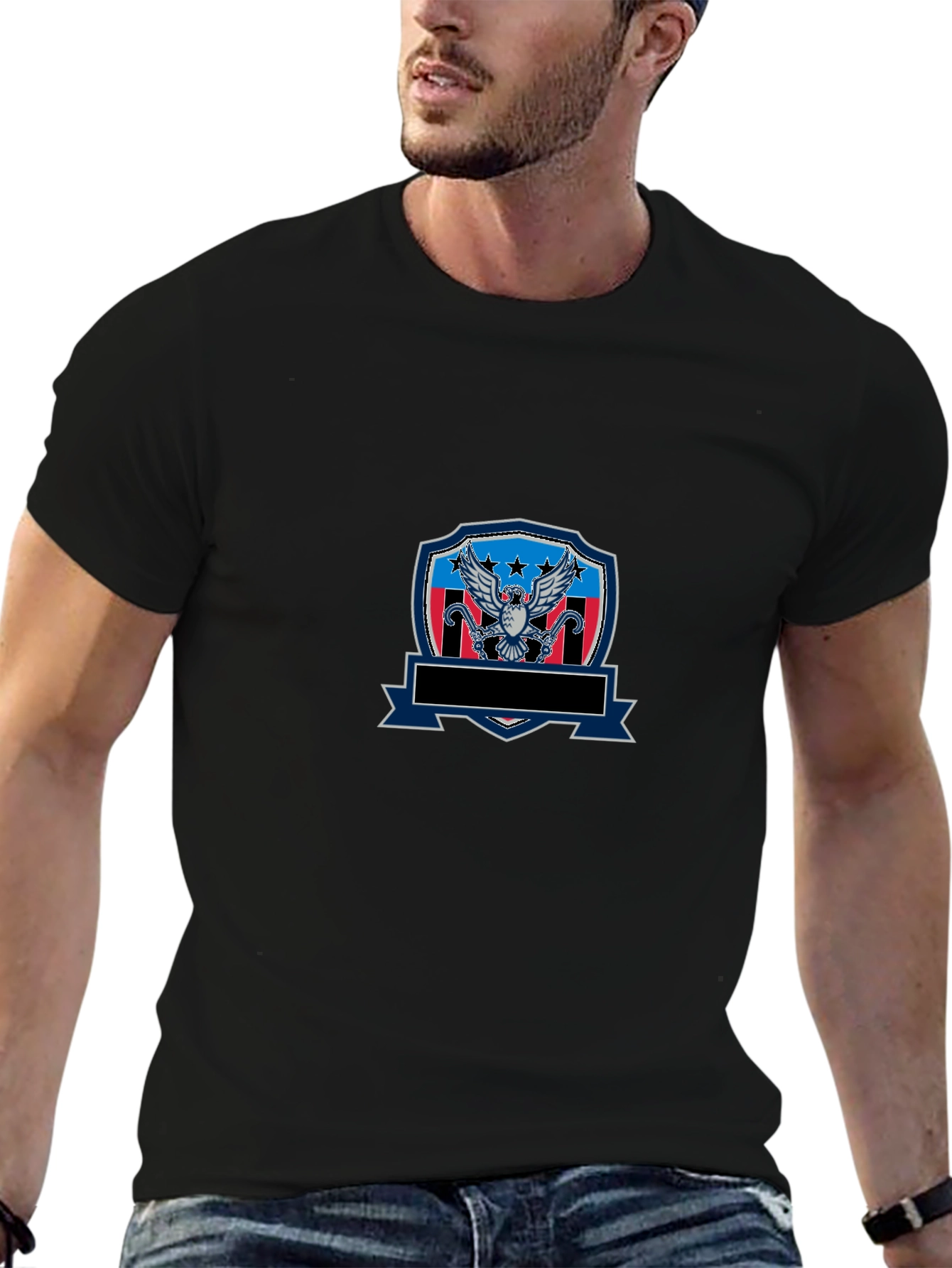 Patriotic Eagle Shield Graphic T-Shirt