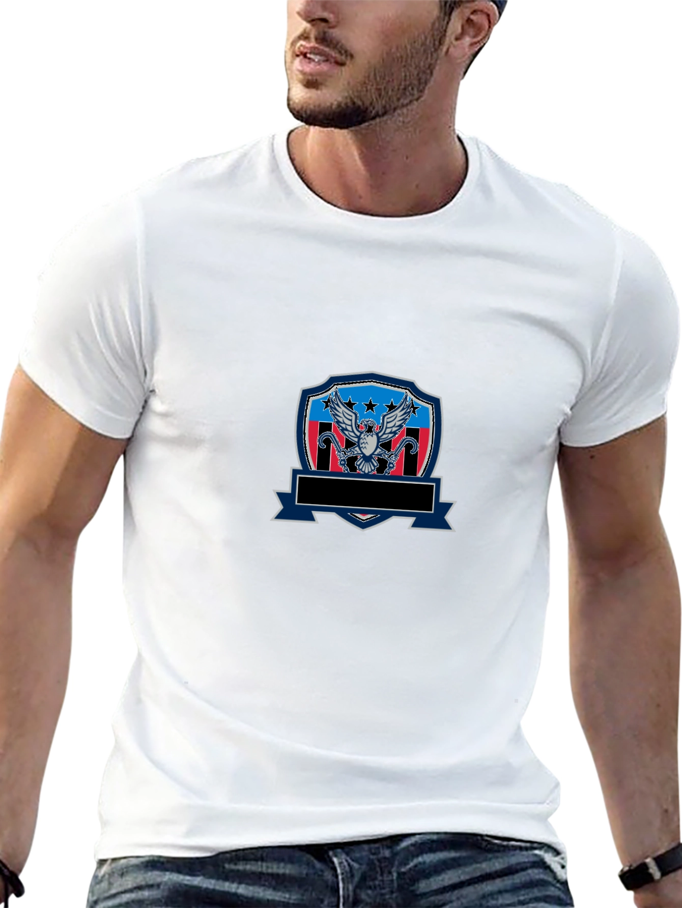 Patriotic Eagle Shield Graphic T-Shirt