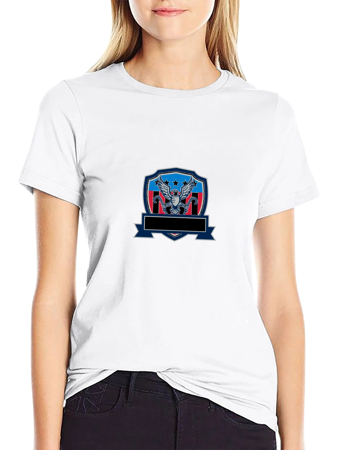 Patriotic Eagle Shield Graphic T-Shirt
