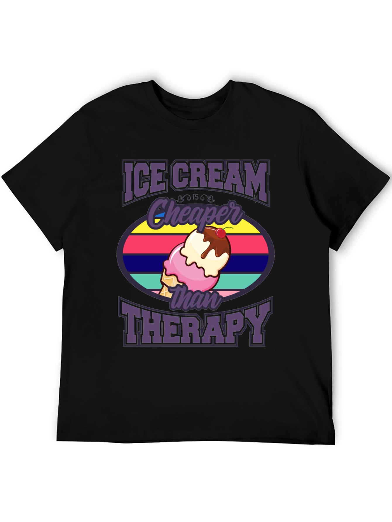 Ice Cream Cheaper Than Therapy Graphic T-Shirt