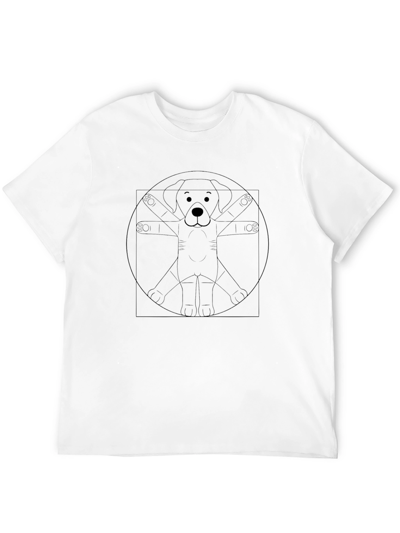 Vitruvian Dog T-Shirt - Artistic Canine Design