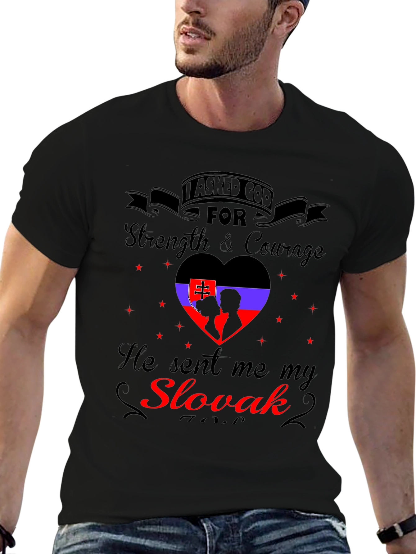 Slovak Pride Graphic Tee - Strength & Courage