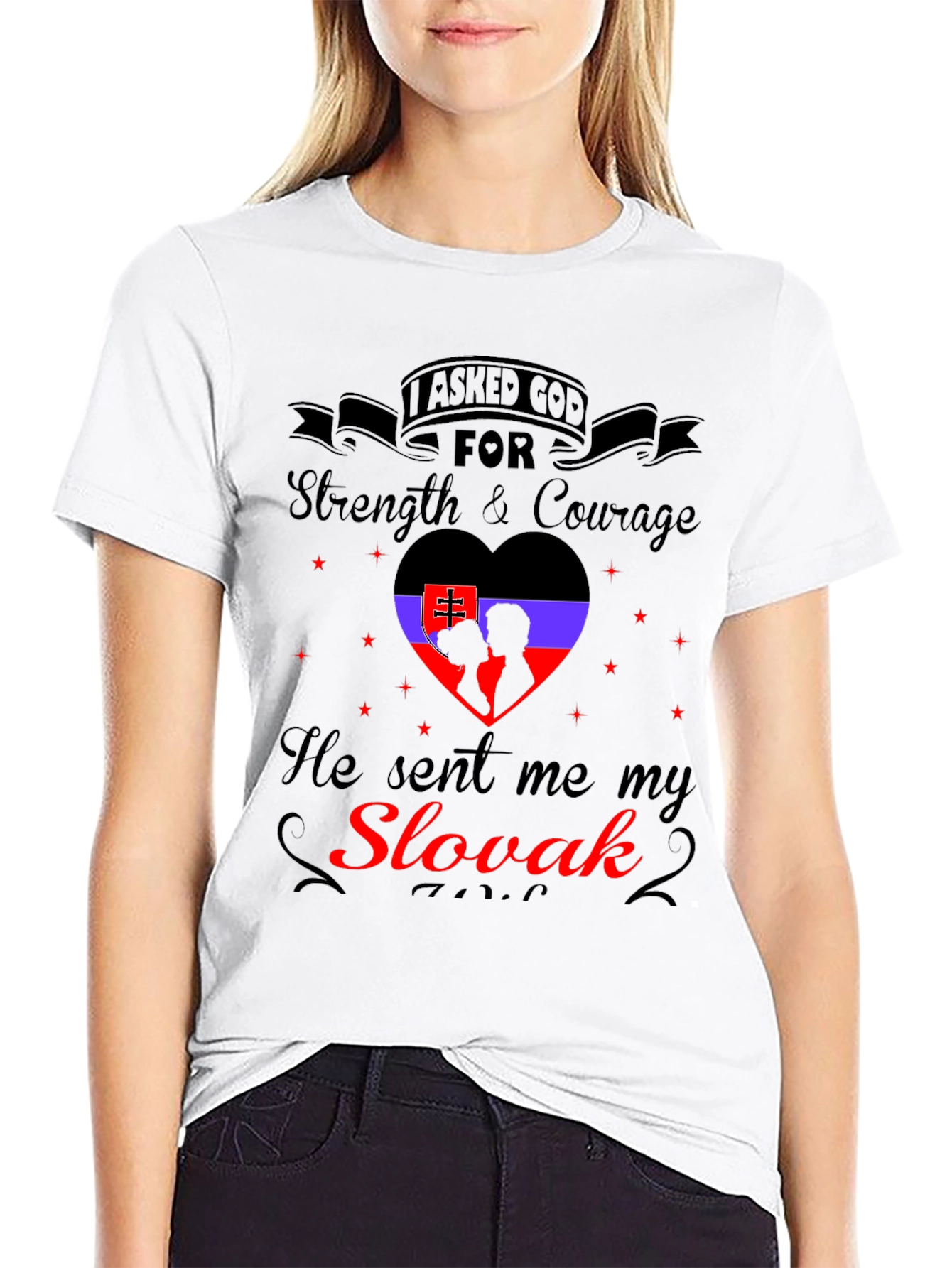Slovak Pride Graphic Tee - Strength & Courage
