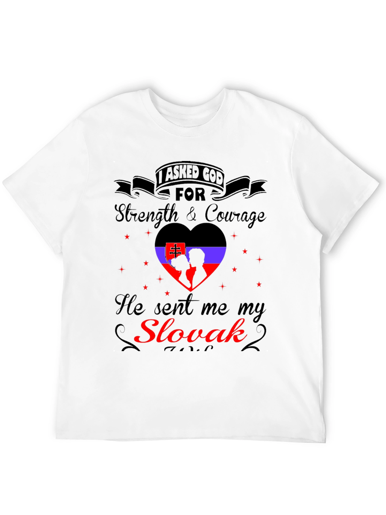 Slovak Pride Graphic Tee - Strength & Courage