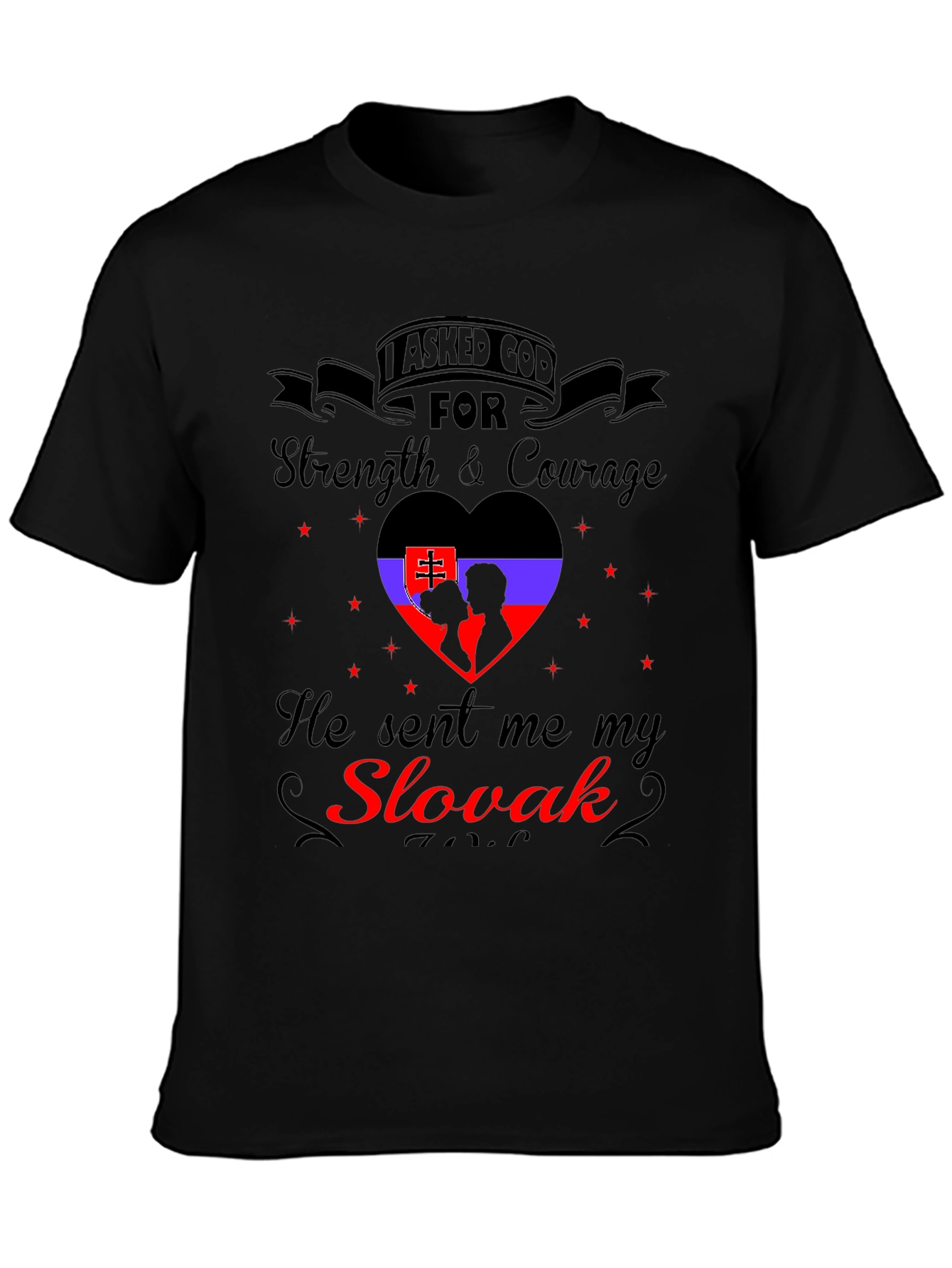 Slovak Pride Graphic Tee - Strength & Courage