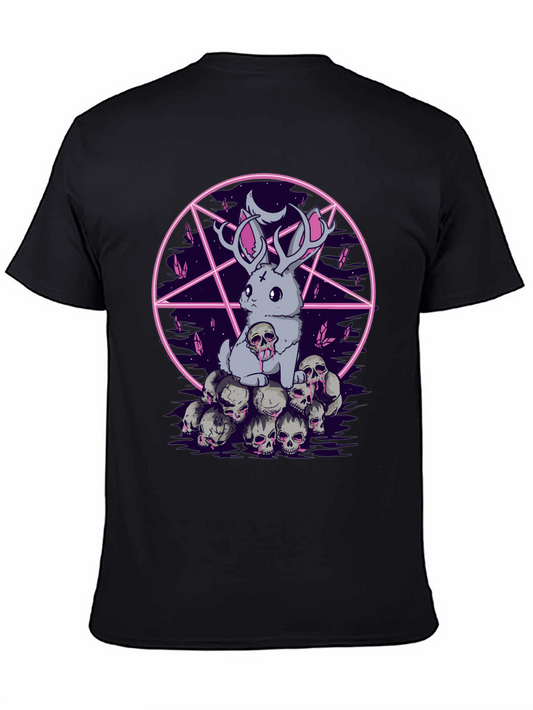 Gothic Bunny Skulls Pentagram T-Shirt