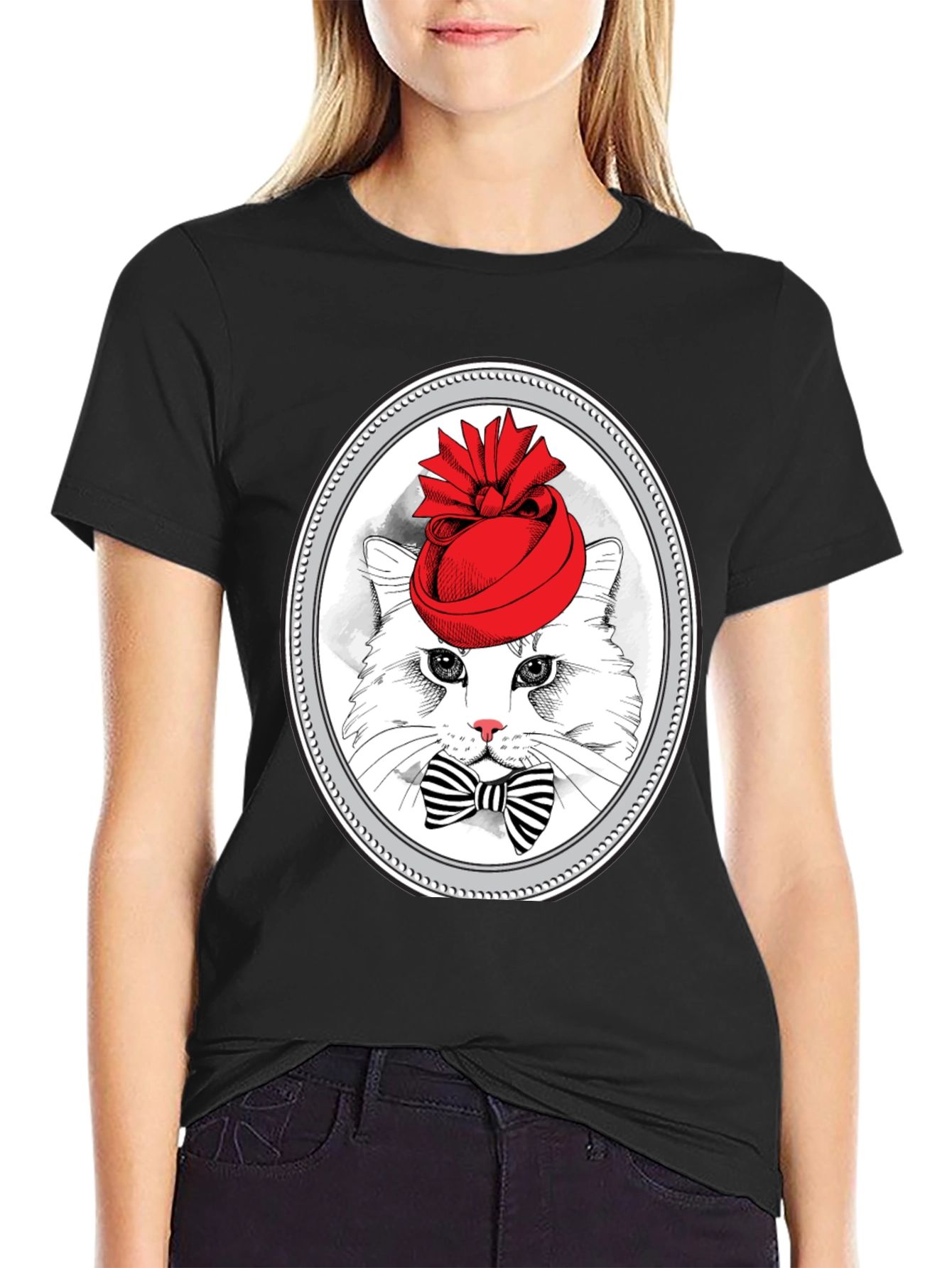 Cat in Hat Graphic T-Shirt
