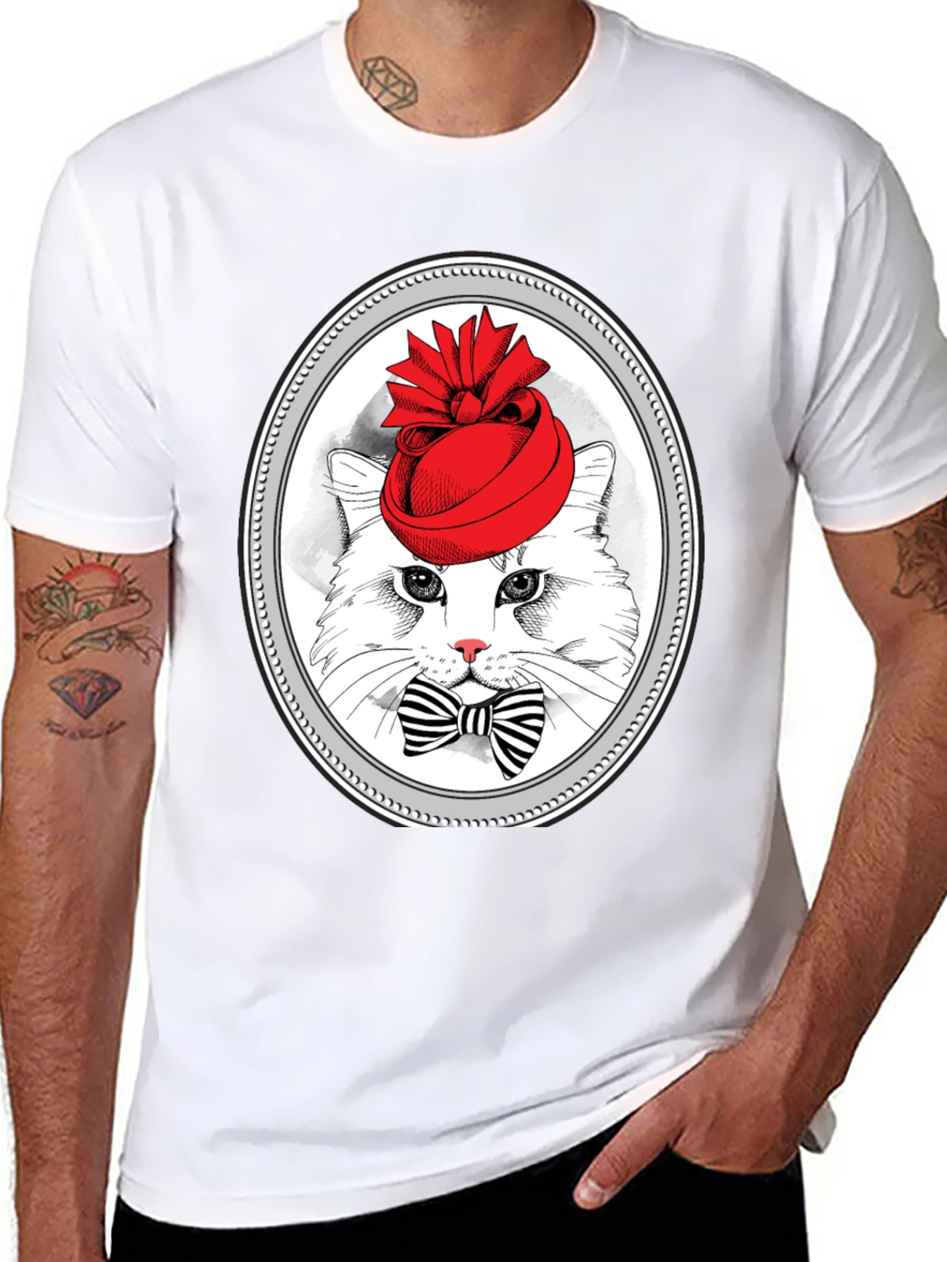 Cat in Hat Graphic T-Shirt