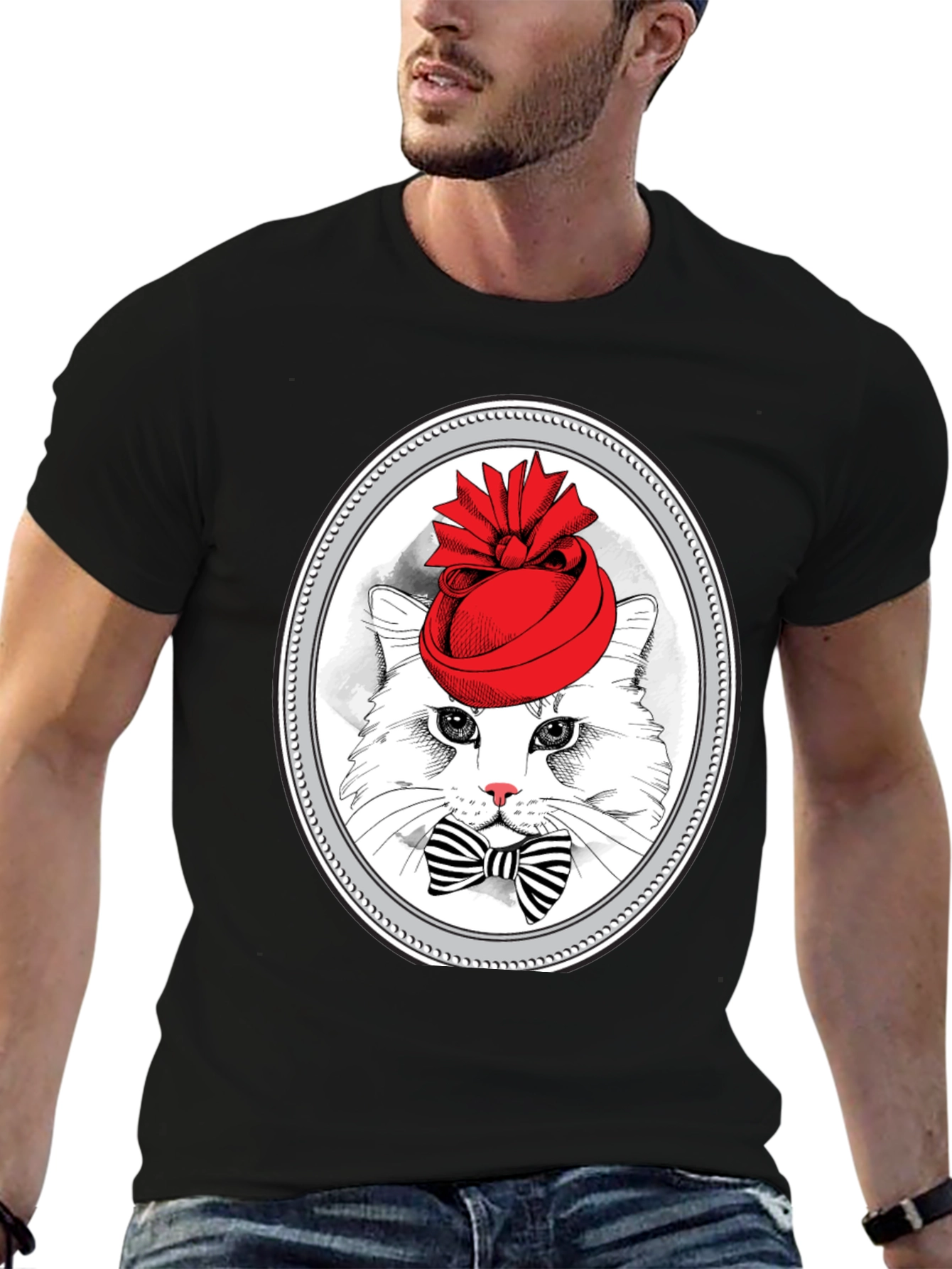 Cat in Hat Graphic T-Shirt