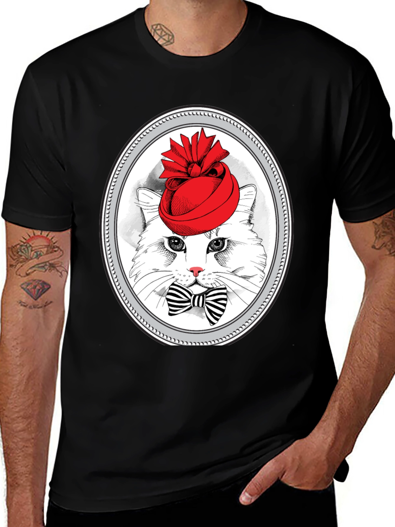 Cat in Hat Graphic T-Shirt