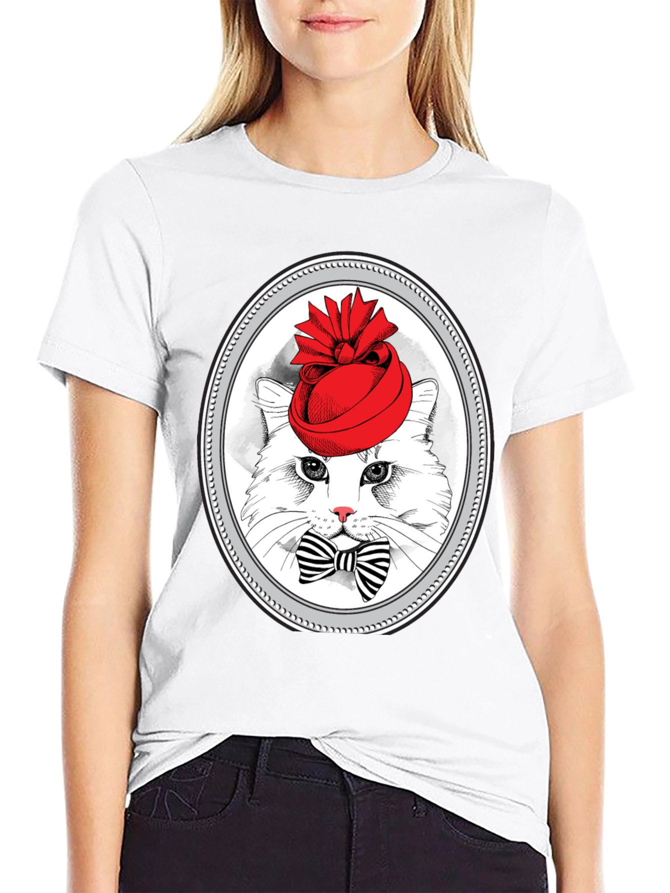 Cat in Hat Graphic T-Shirt