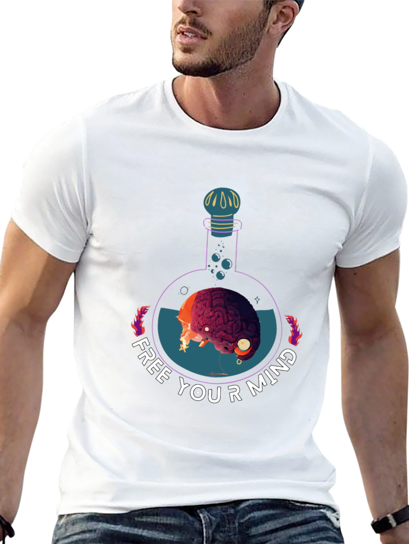 Free Your Mind Graphic Tee - Brain Potion Shirt