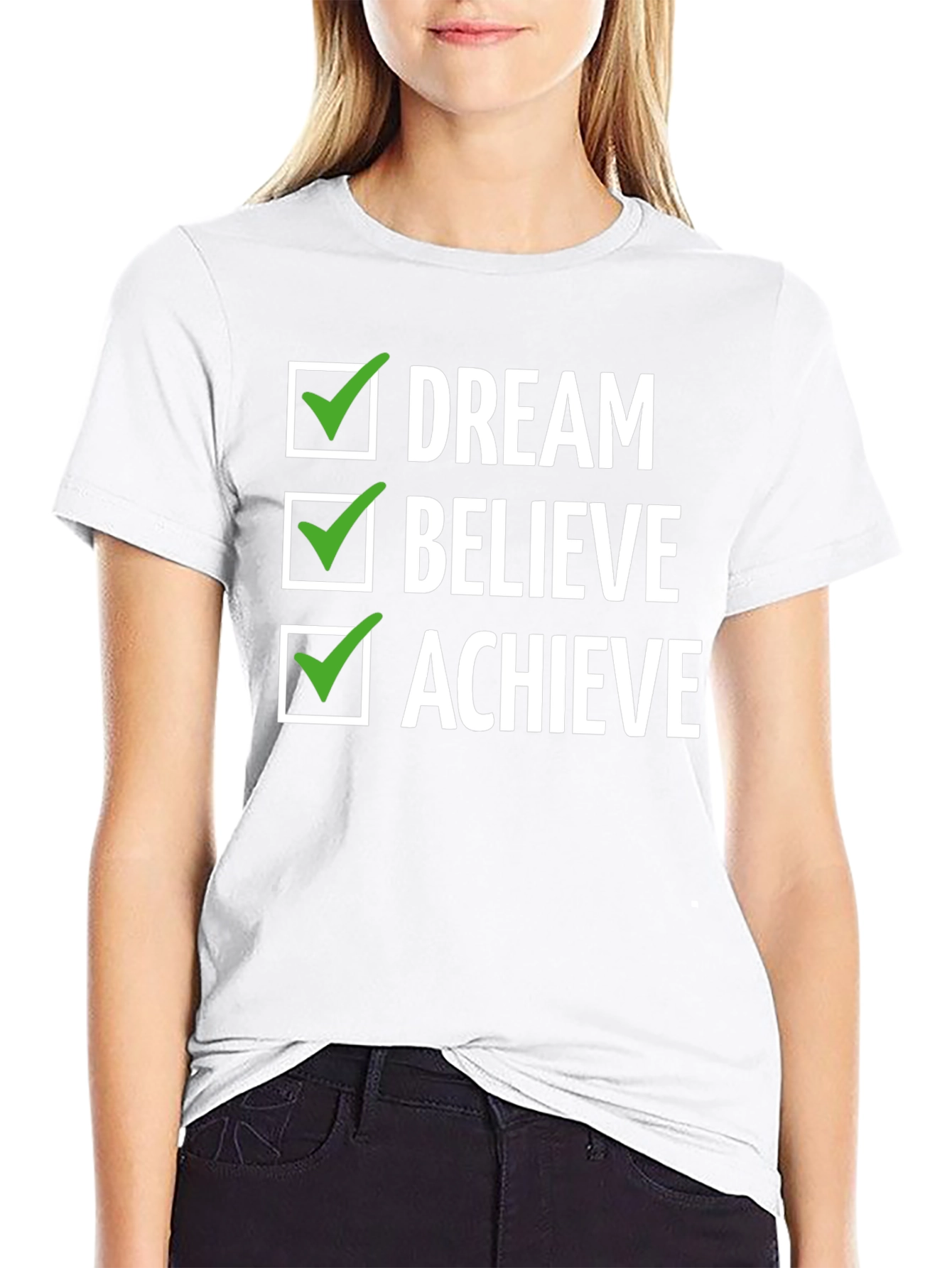 Dream Believe Achieve Graphic Tee - Inspirational Design