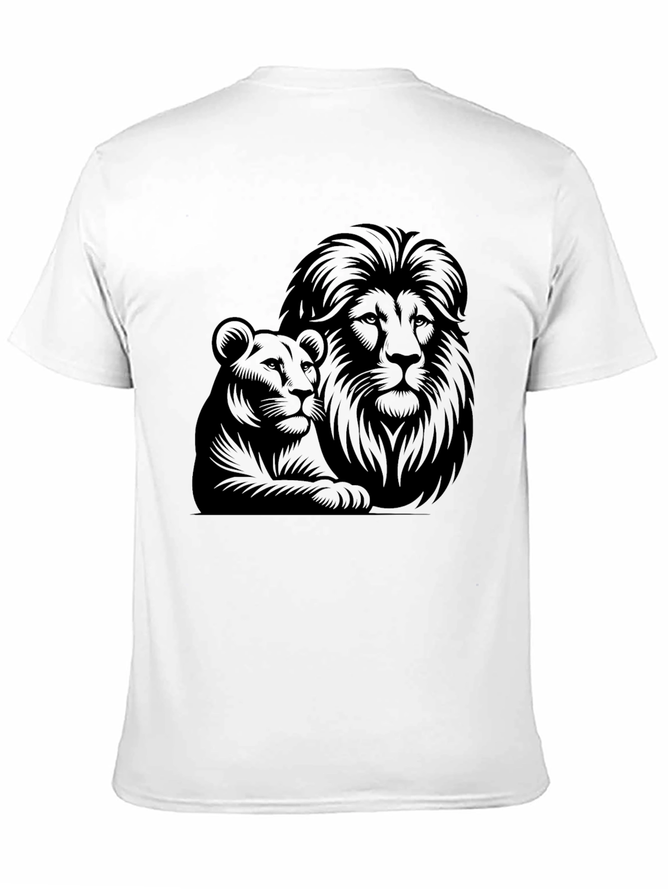 Lion & Lioness Graphic Tee - Black Unisex T-Shirt