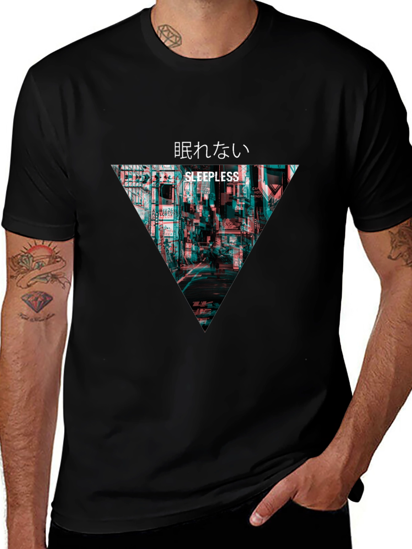 Sleepless Tokyo Graphic T-Shirt - Black
