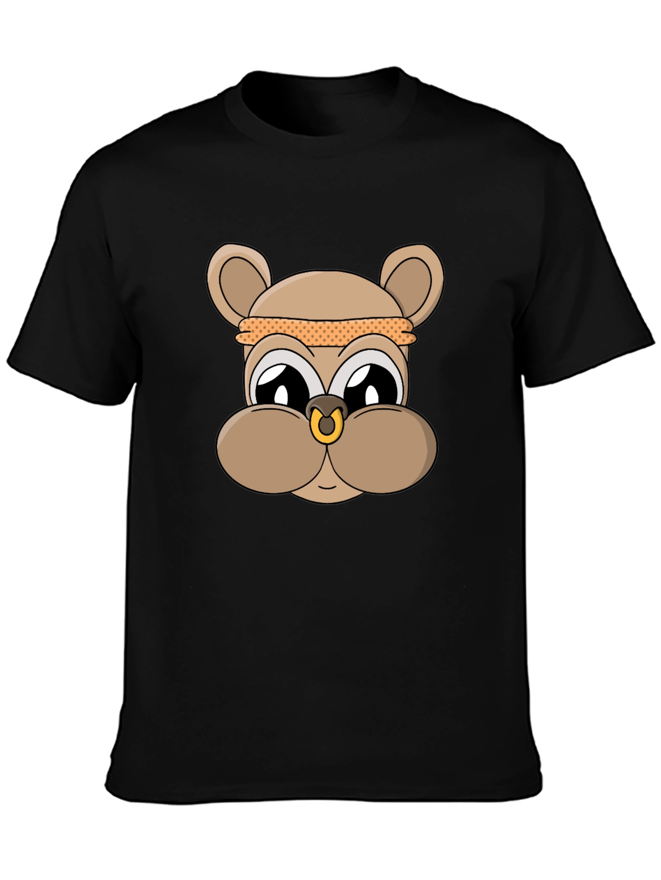 Cool Cartoon Bear T-Shirt - Black