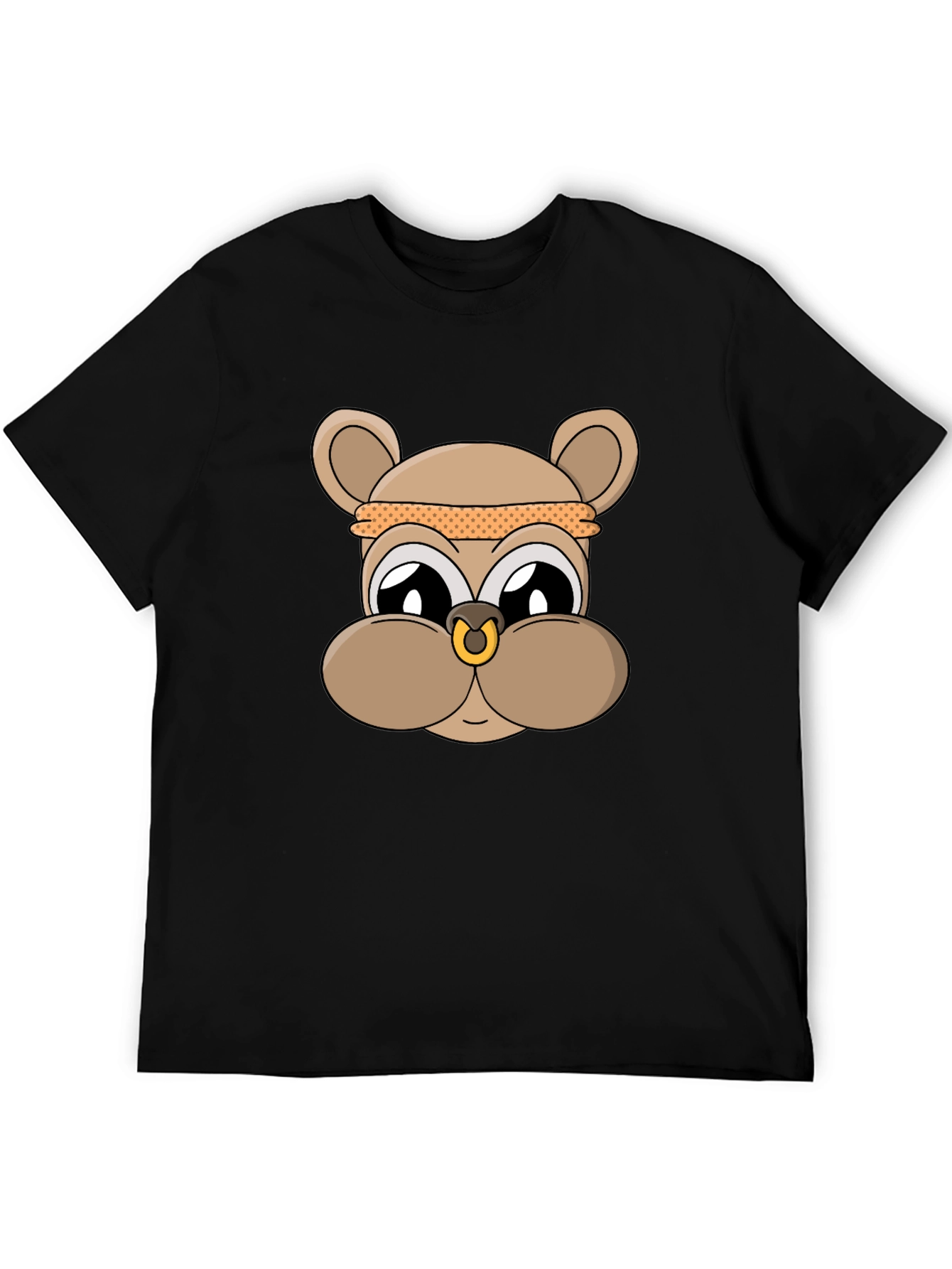 Cool Cartoon Bear T-Shirt - Black