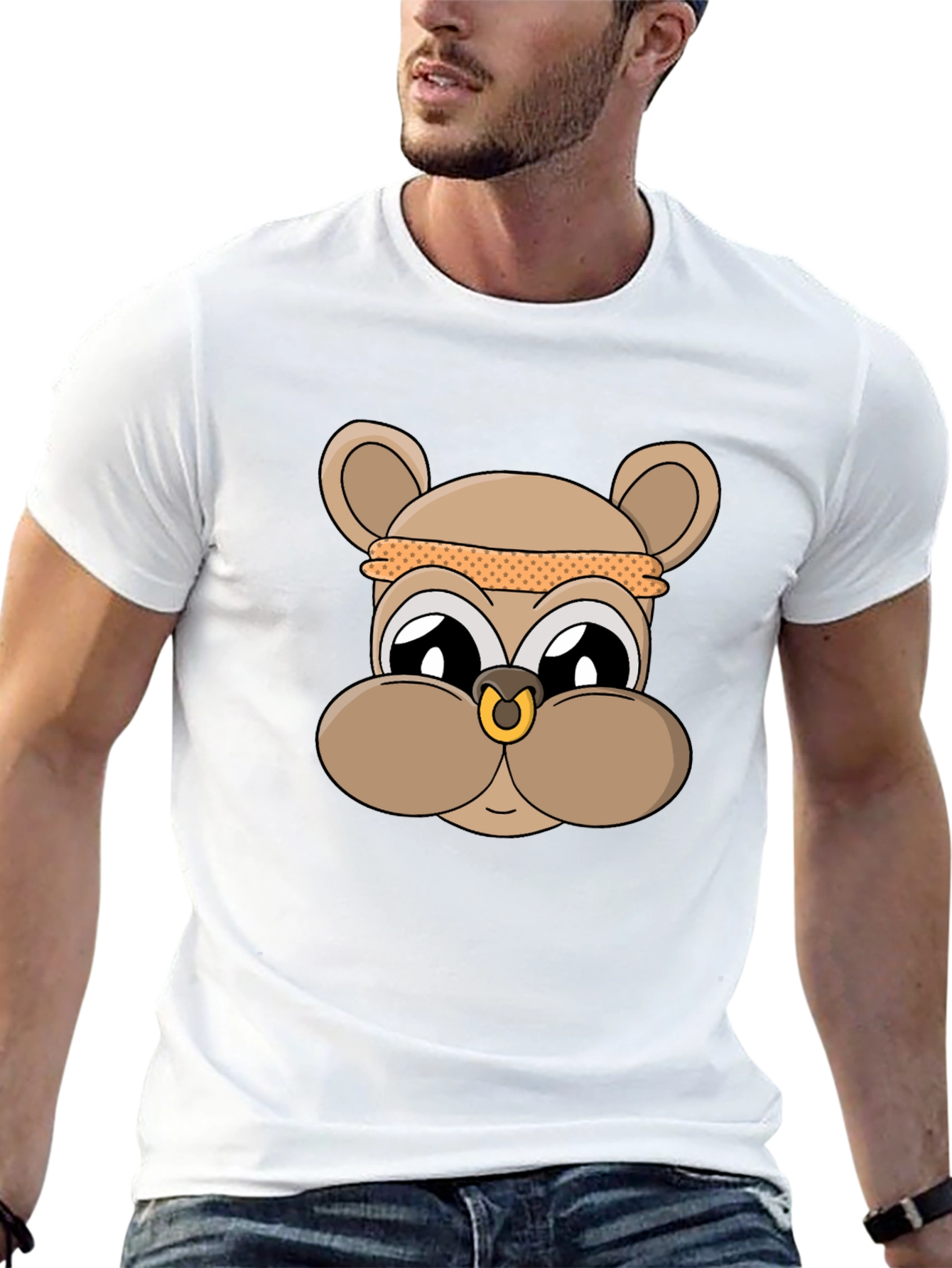Cool Cartoon Bear T-Shirt - Black