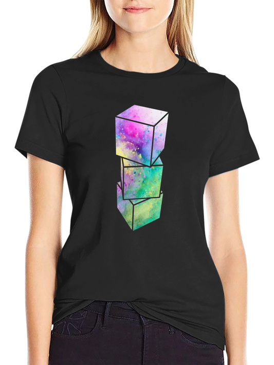Abstract Cubes Graphic T-Shirt - Modern Art Tee