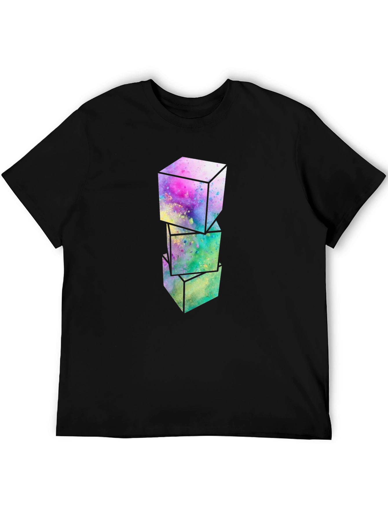 Abstract Cubes Graphic T-Shirt - Modern Art Tee