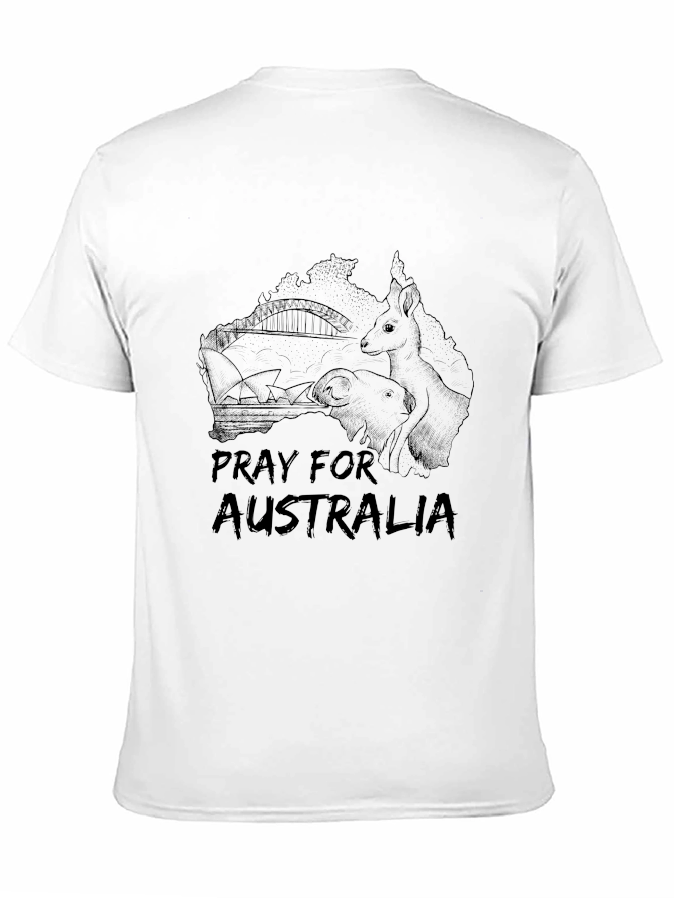 Pray for Australia Graphic T-Shirt - Black