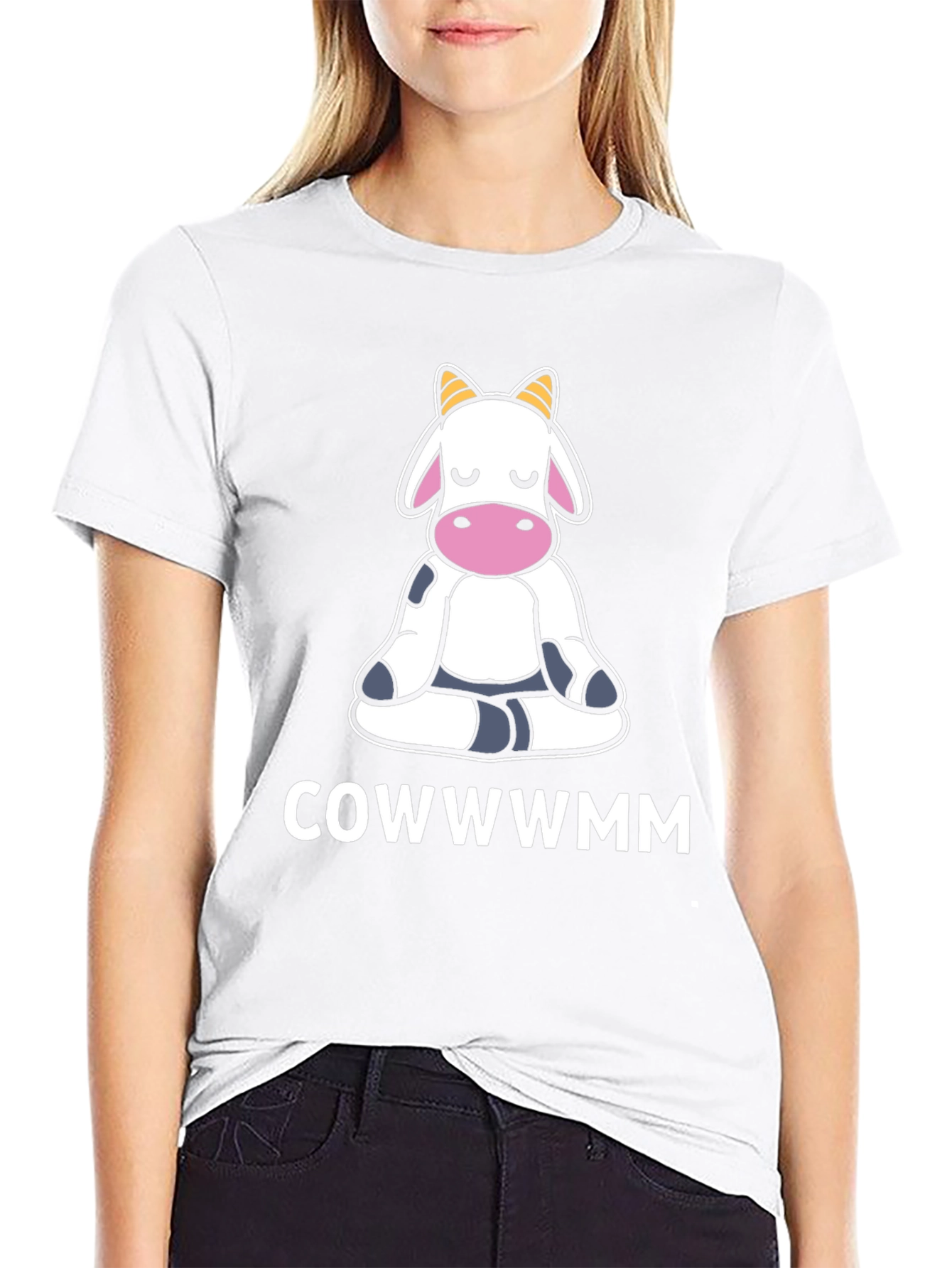 COWWWMM Funny Cow Yoga T-Shirt