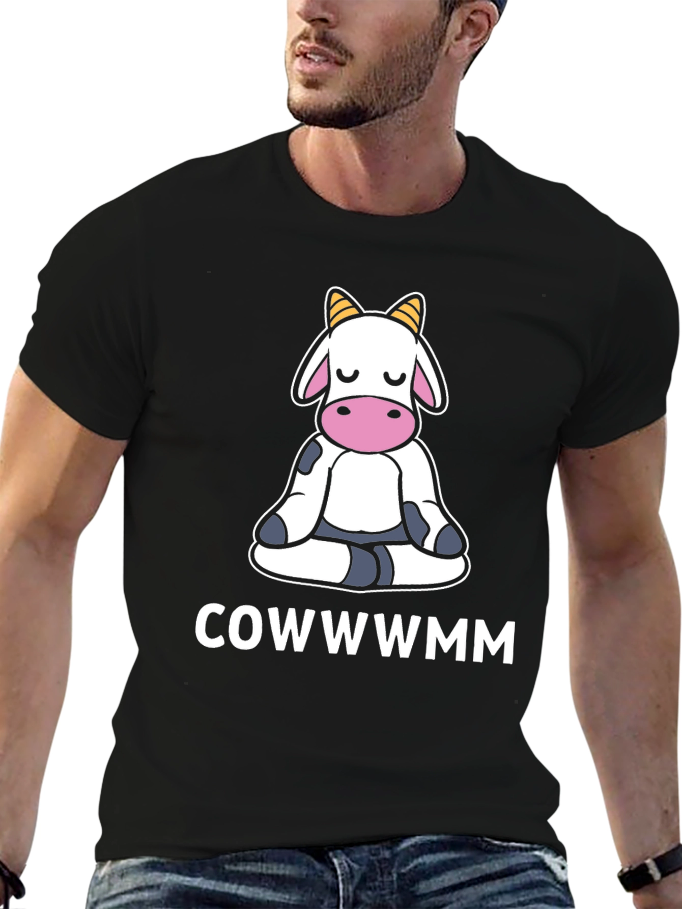 COWWWMM Funny Cow Yoga T-Shirt