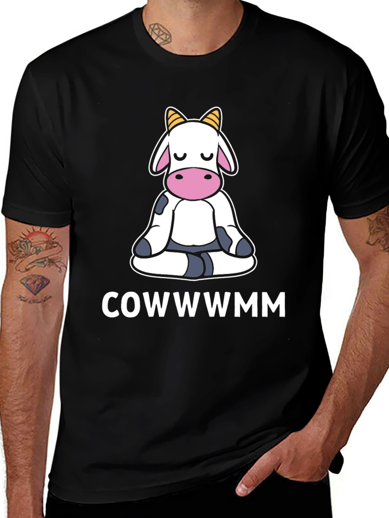 COWWWMM Funny Cow Yoga T-Shirt