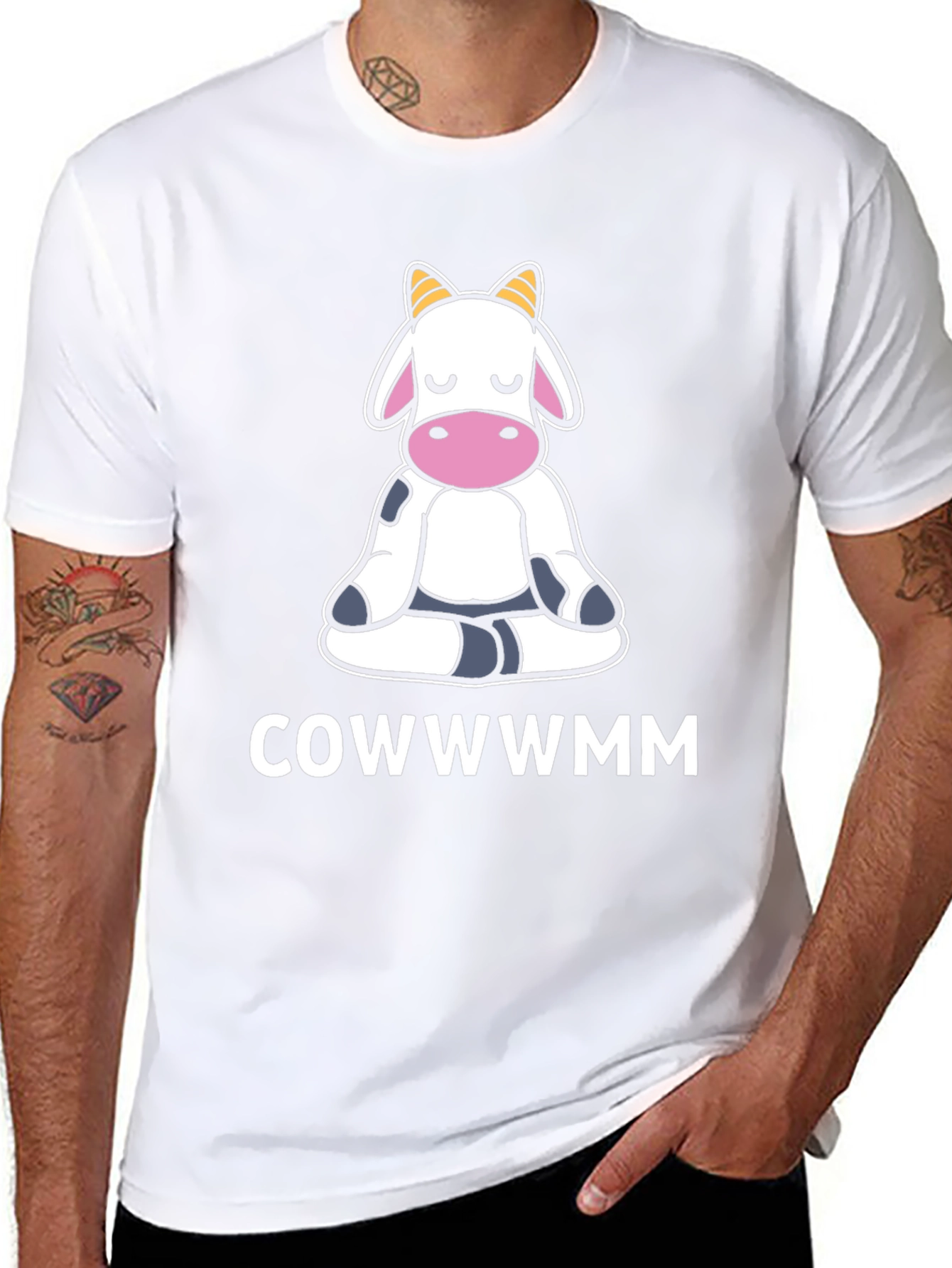 COWWWMM Funny Cow Yoga T-Shirt