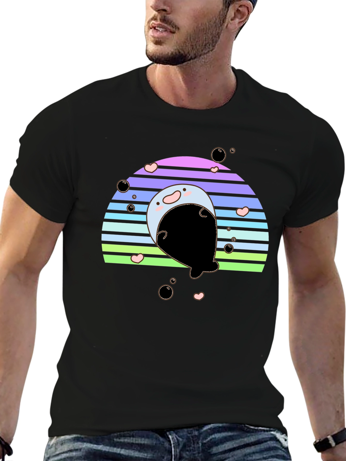 Cute Seal Rainbow Graphic Tee
