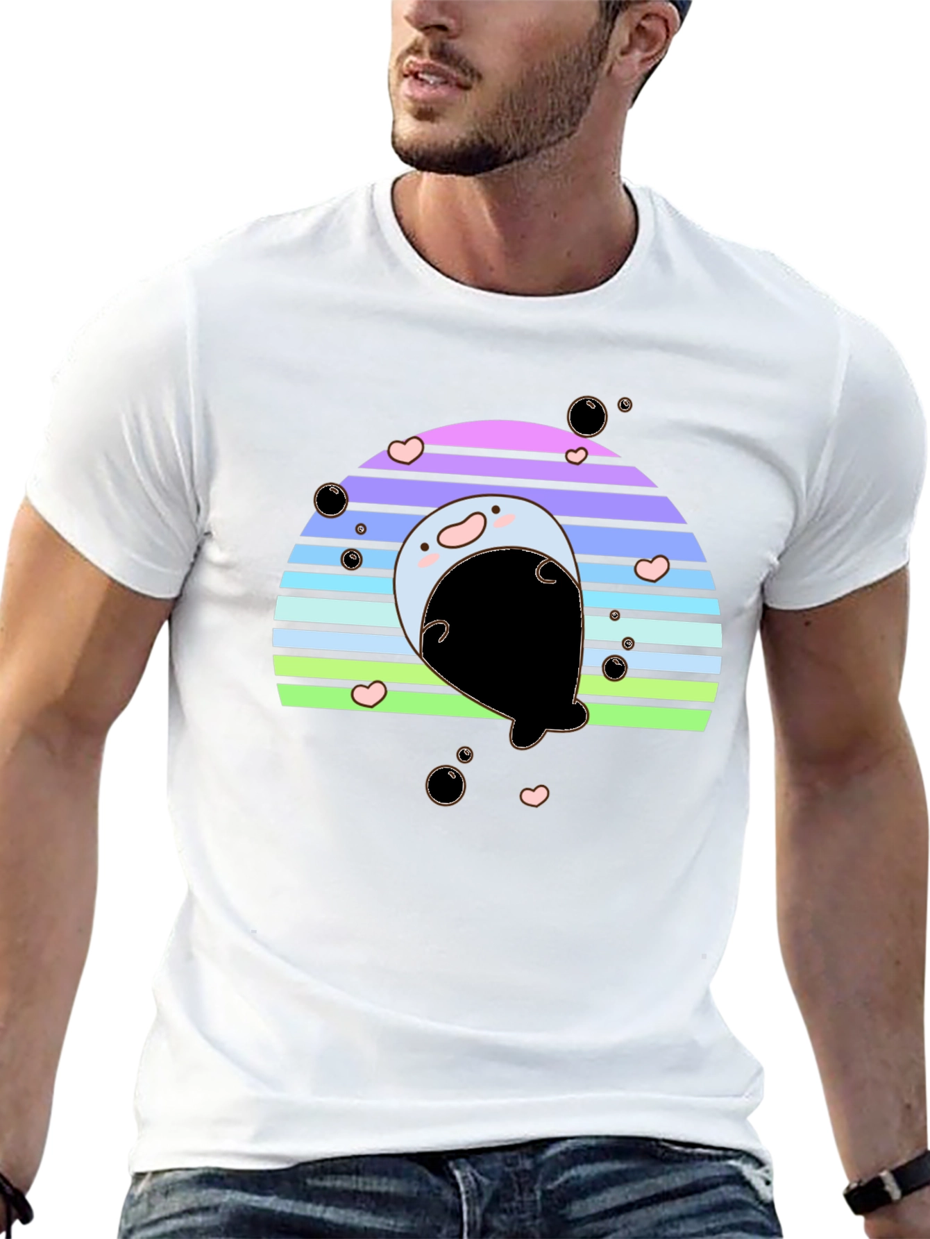 Cute Seal Rainbow Graphic Tee