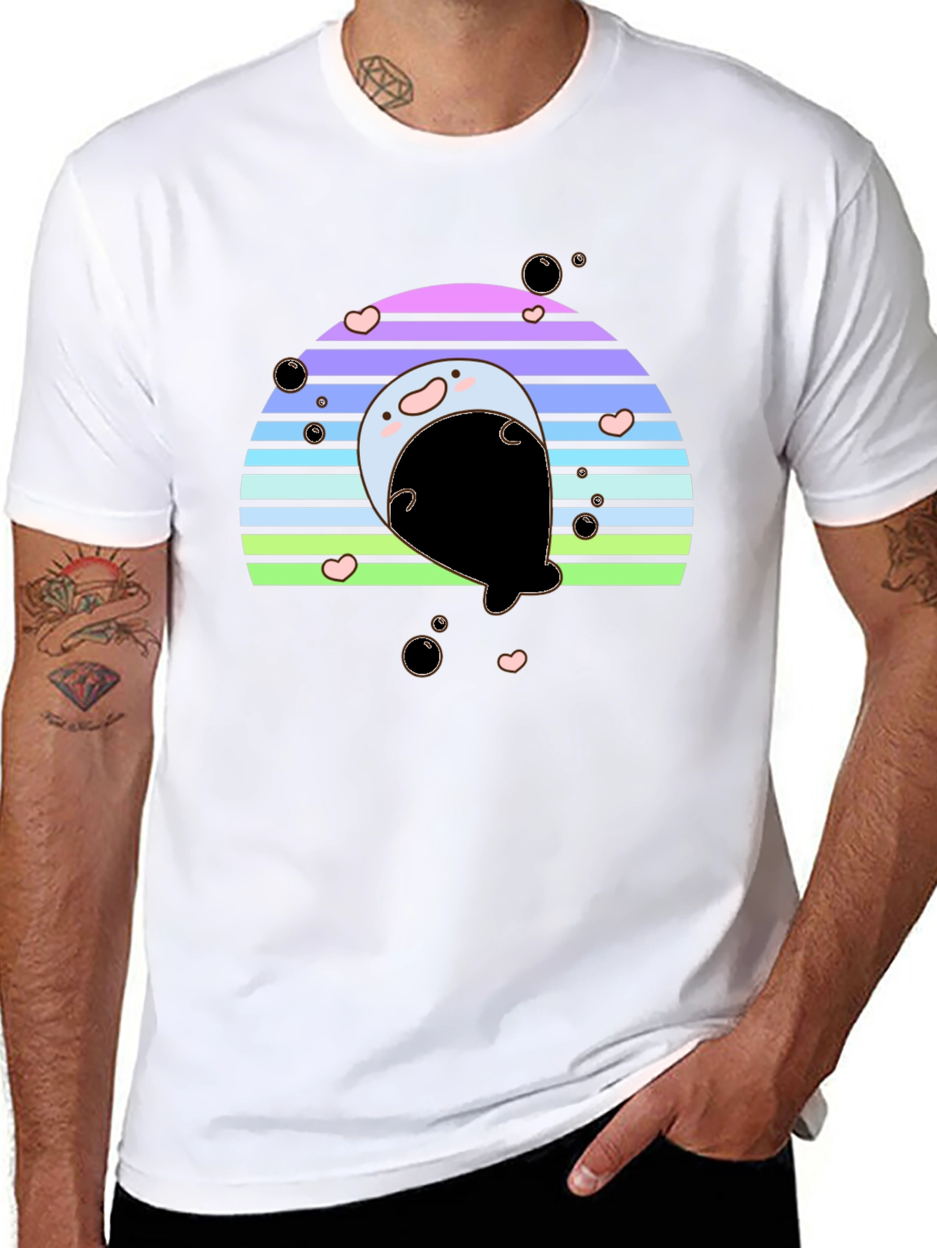 Cute Seal Rainbow Graphic Tee