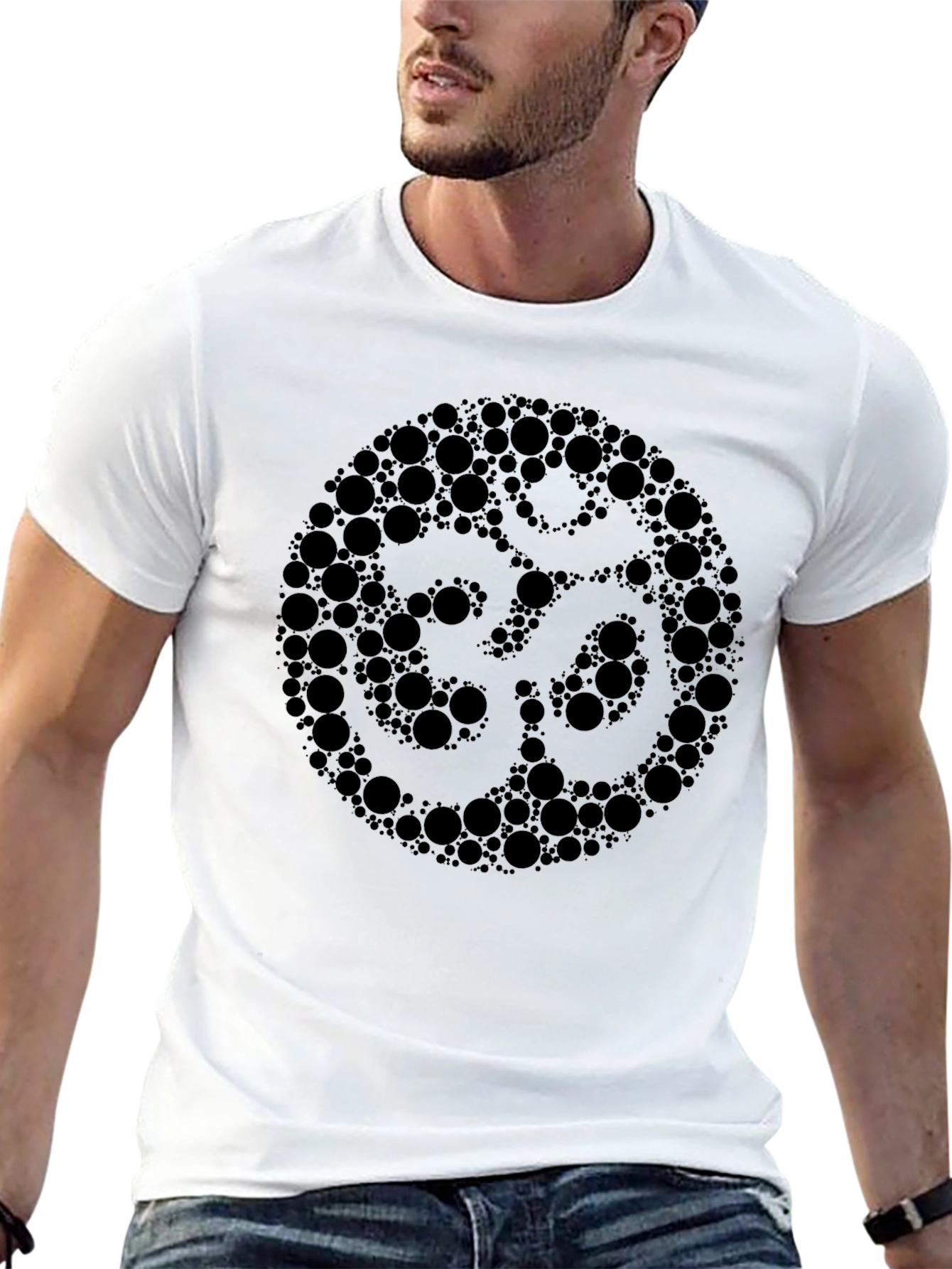 Om Symbol Circle Dot T-Shirt - Stylish Graphic Tee