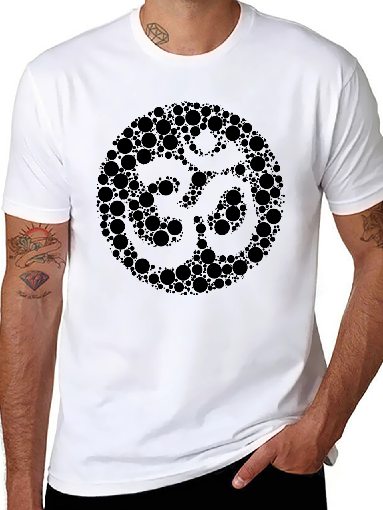 Om Symbol Circle Dot T-Shirt - Stylish Graphic Tee