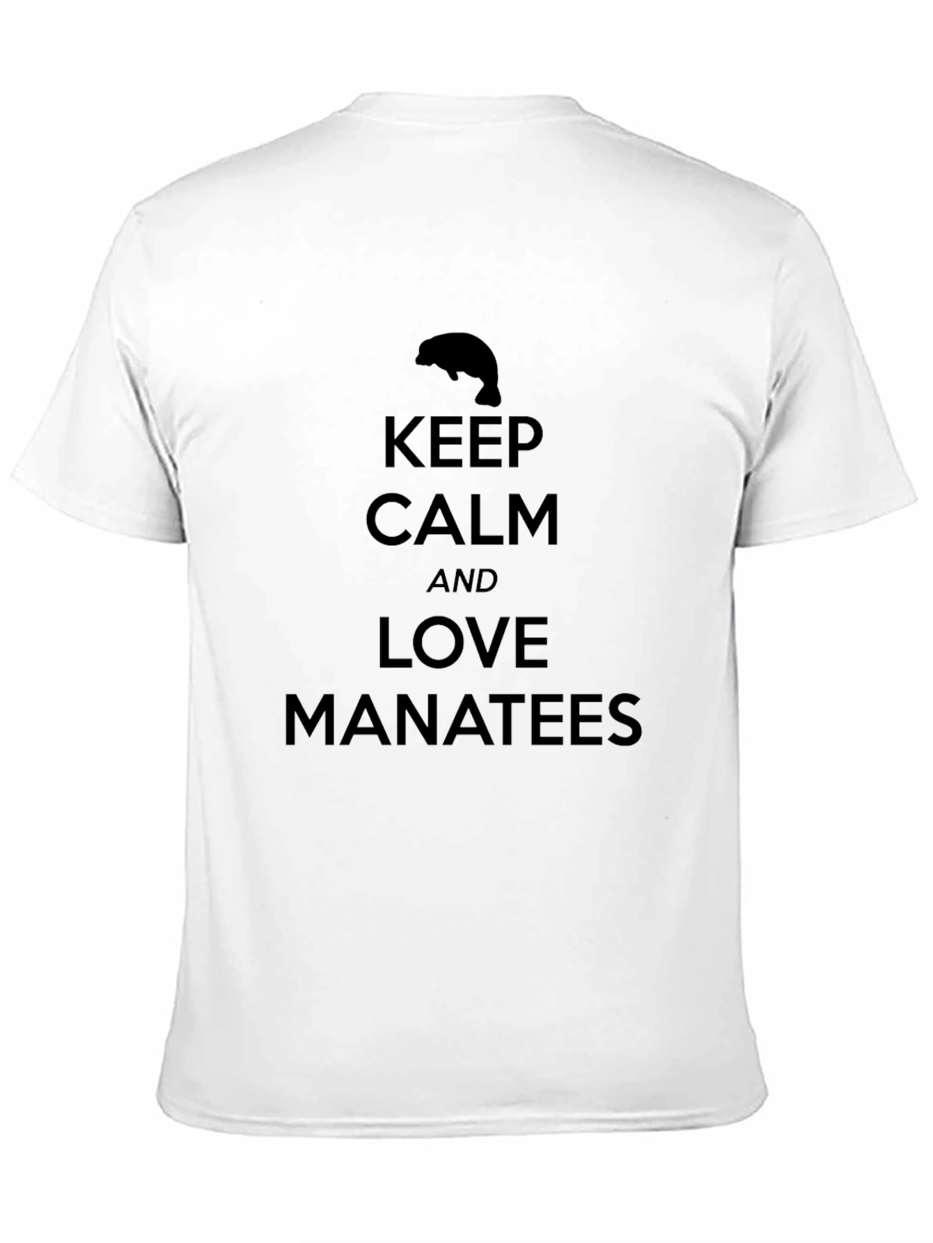 Keep Calm Love Manatees Black T-Shirt