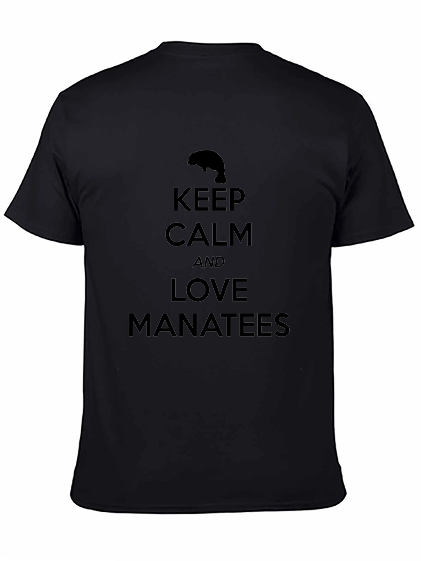 Keep Calm Love Manatees Black T-Shirt