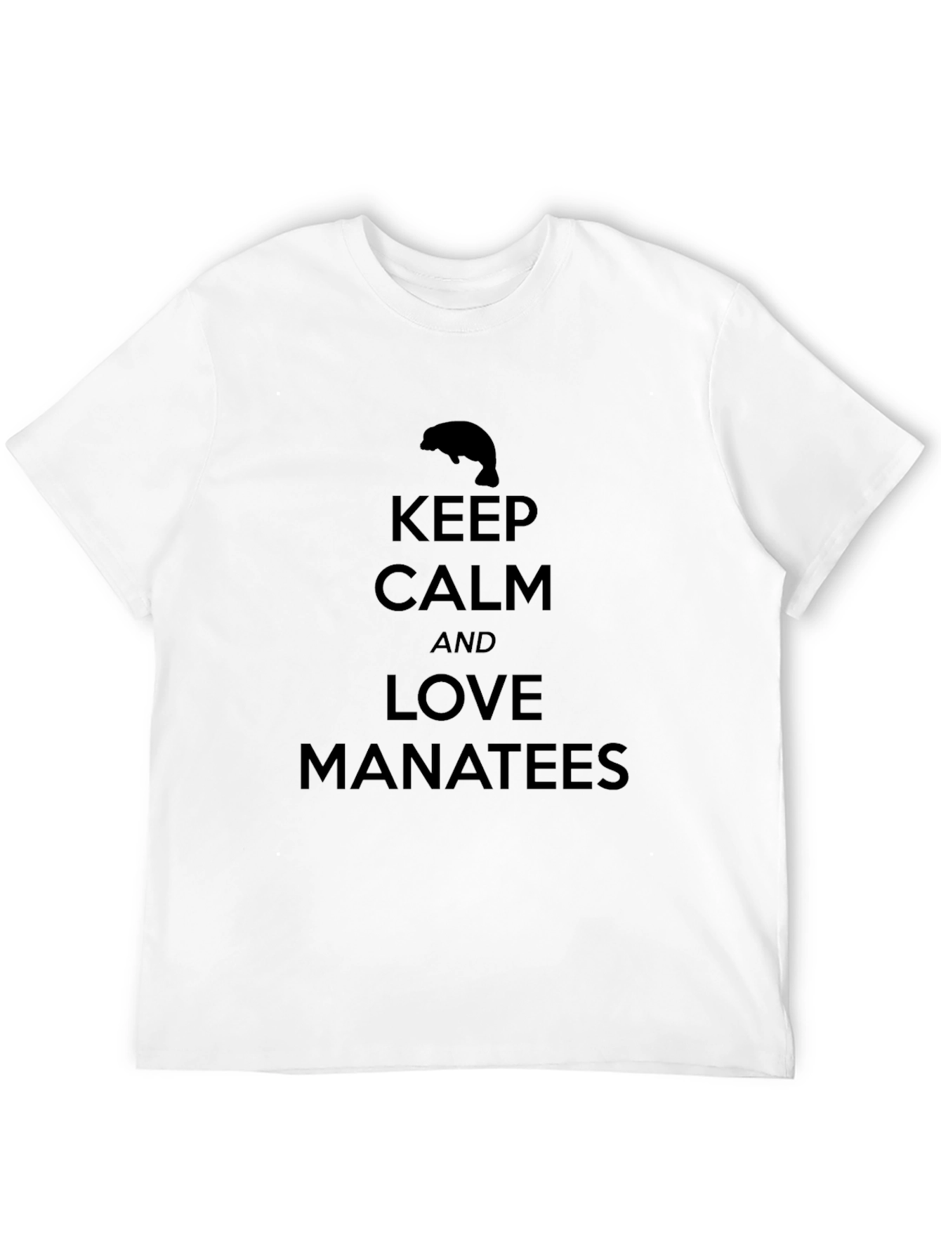 Keep Calm Love Manatees Black T-Shirt