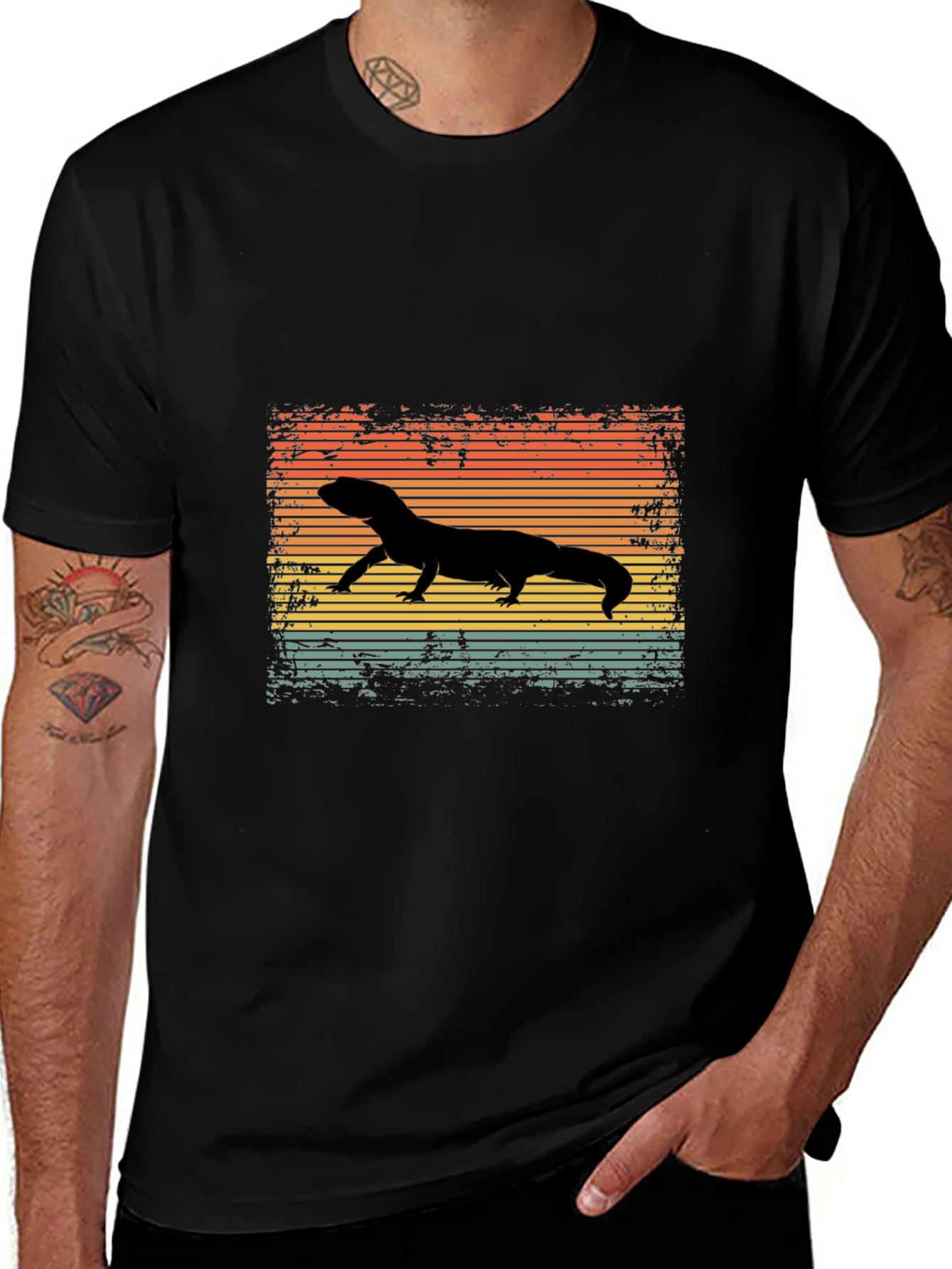 Retro Lizard Silhouette T-Shirt